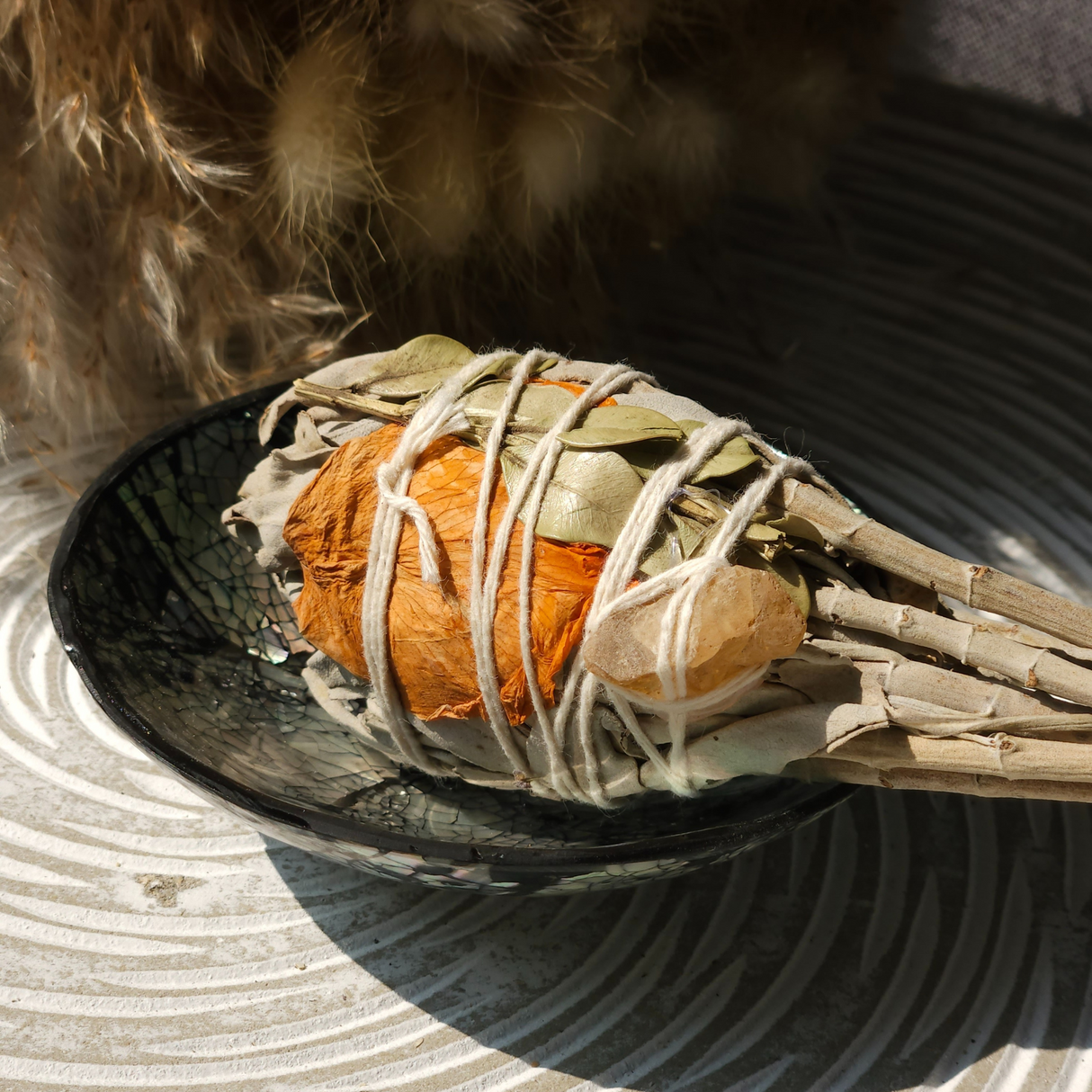Sage Smudging Bowl Round