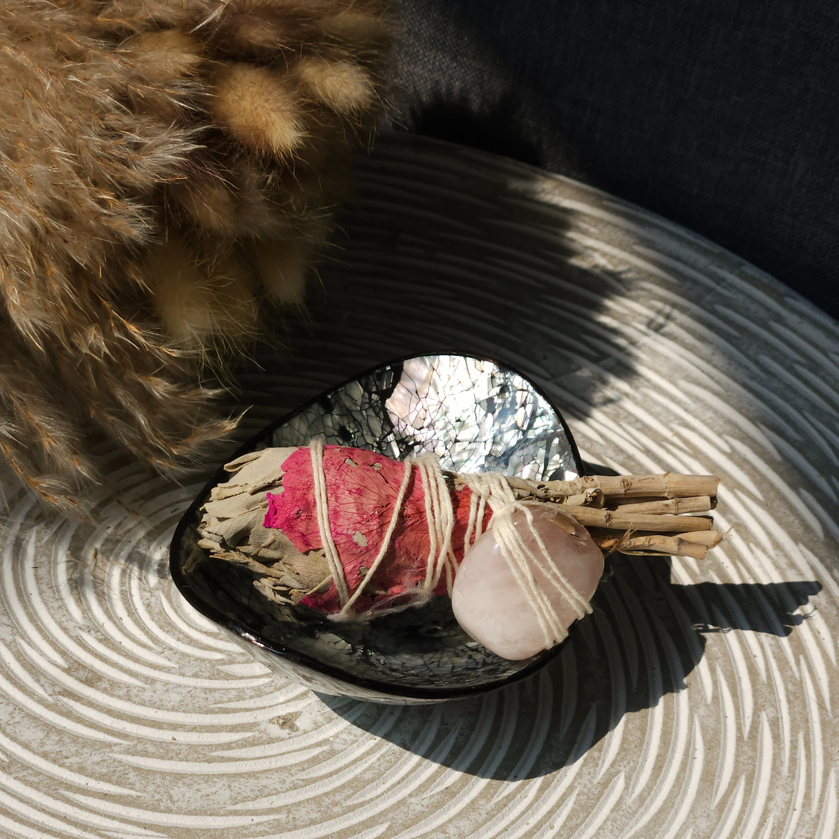 White Sage Bundle with Rose Quartz