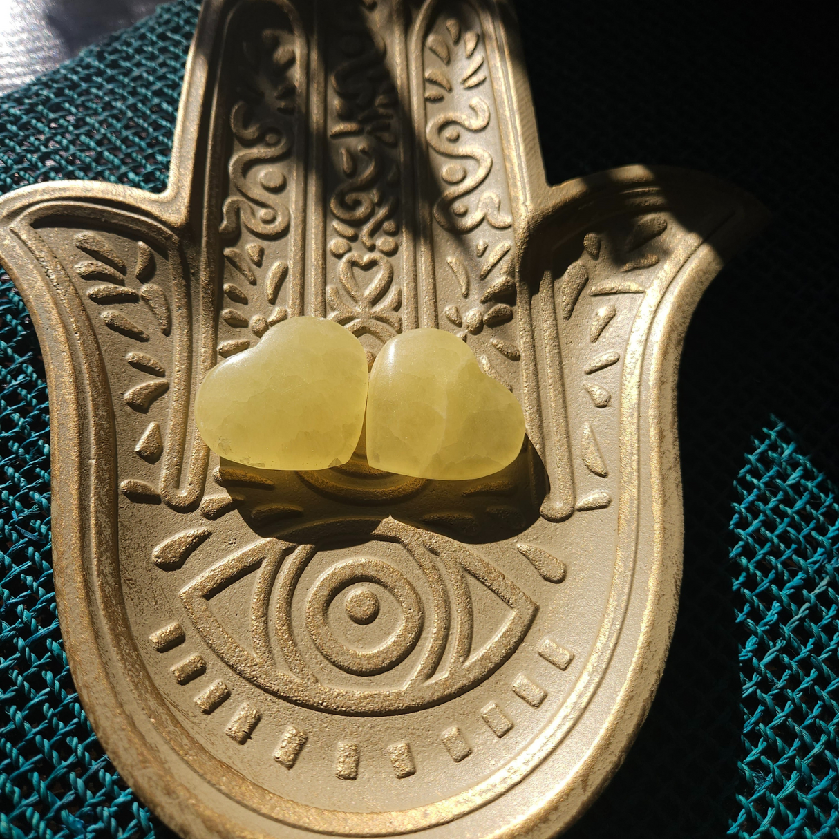 Yellow Calcite Crystal Heart
