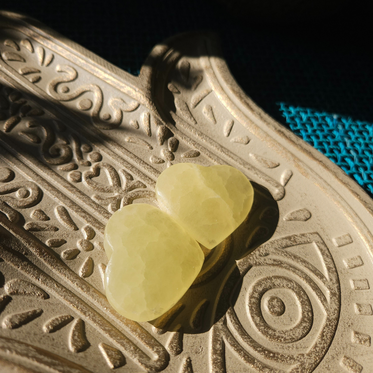 Yellow Calcite Crystal Heart