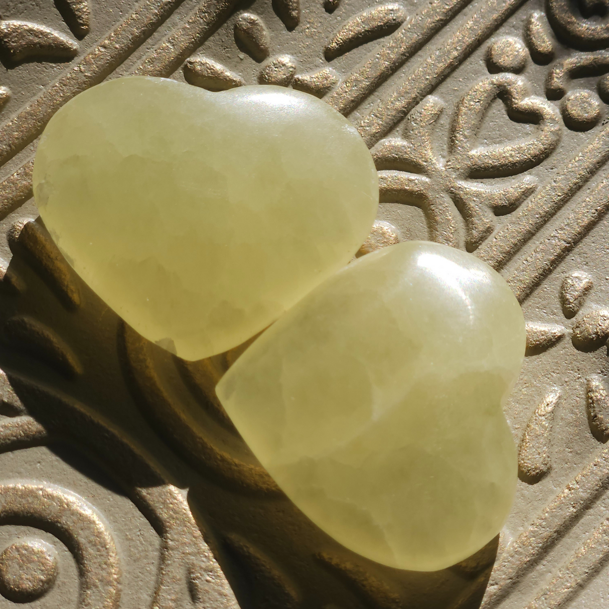 Yellow Calcite Crystal Heart