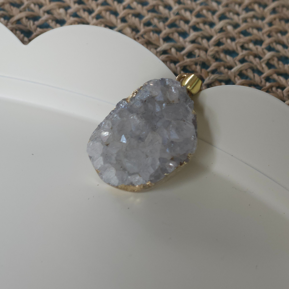 Extraordinary Angel Aura Drusy Quartz Crystal Necklace