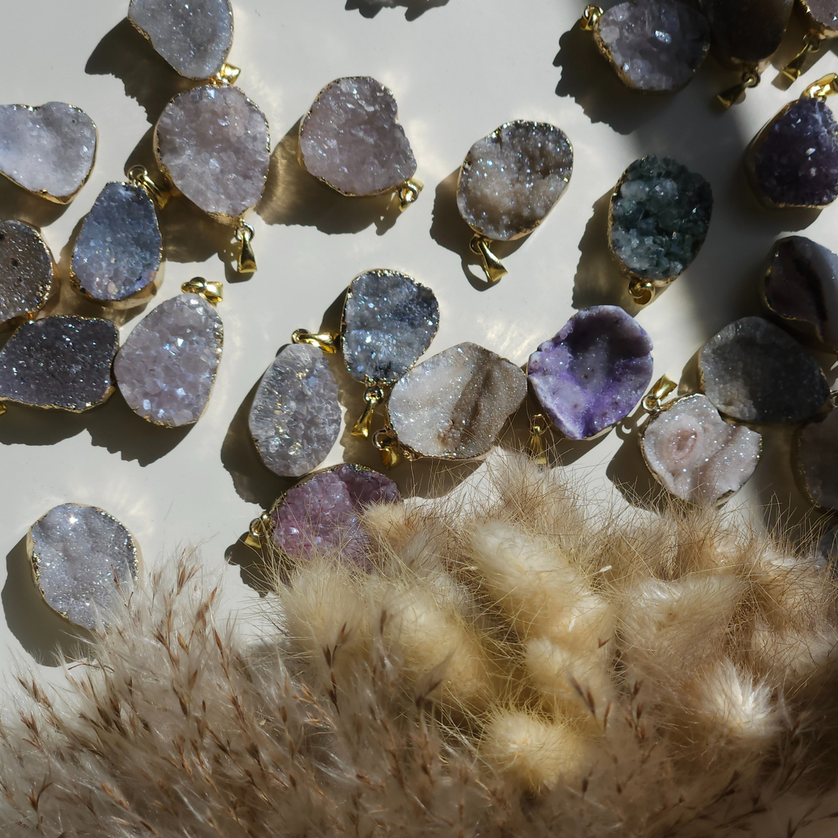 Extraordinary Angel Aura Drusy Quartz Crystal Necklace