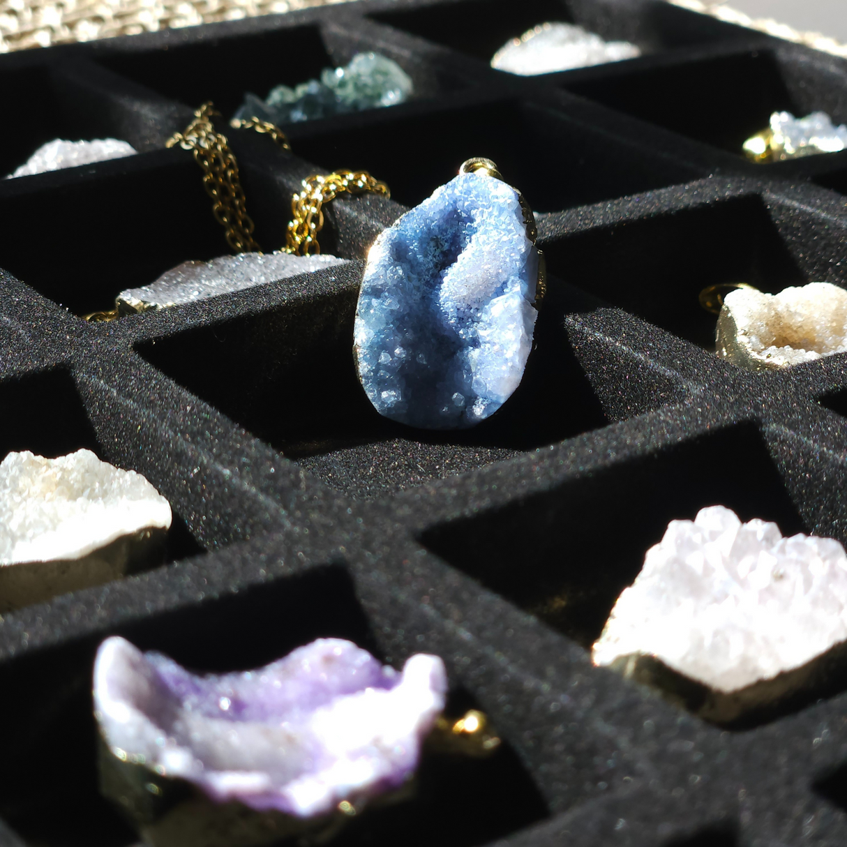 Extraordinary Angel Aura Drusy Quartz Crystal Necklace