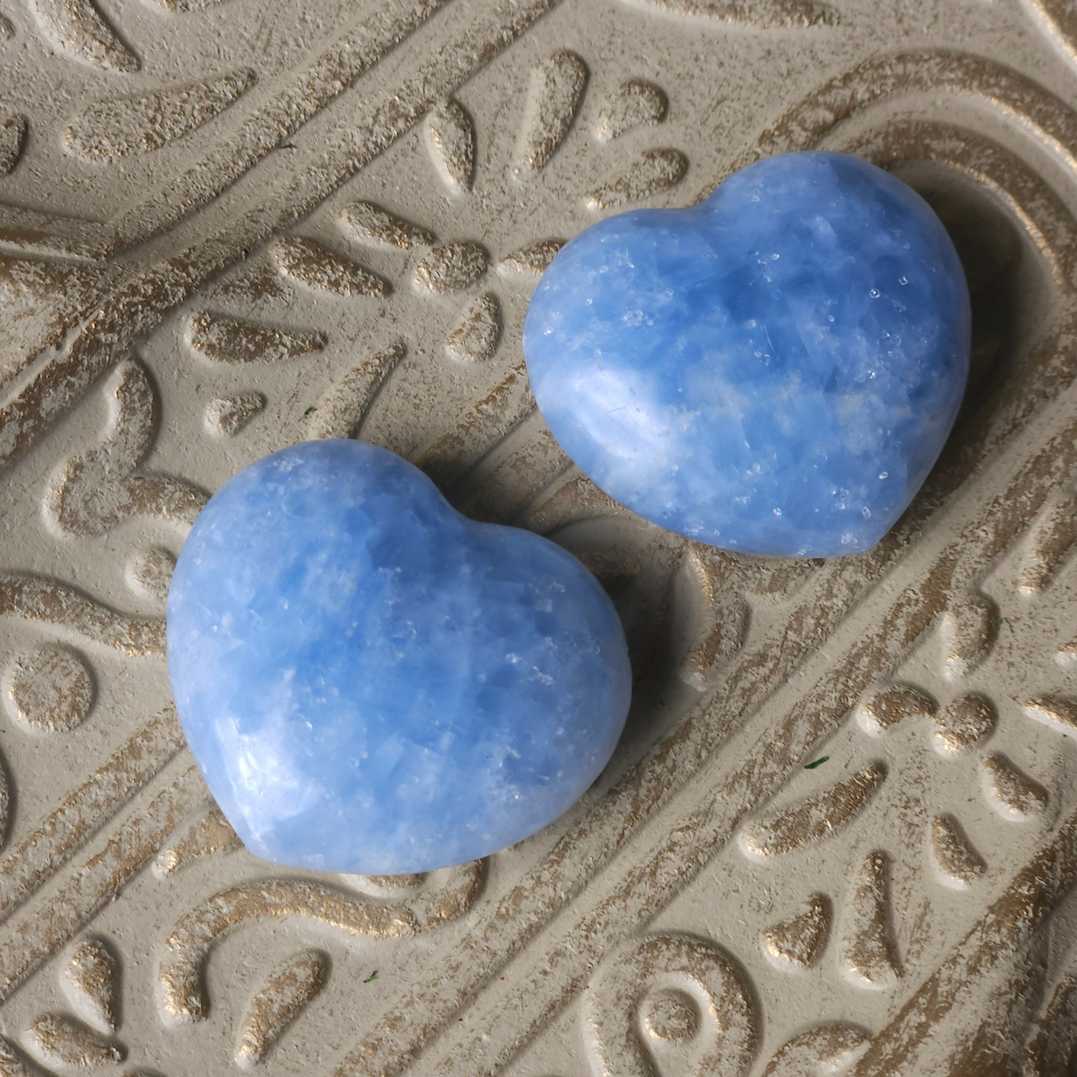 Blue Calcite Crystal Heart