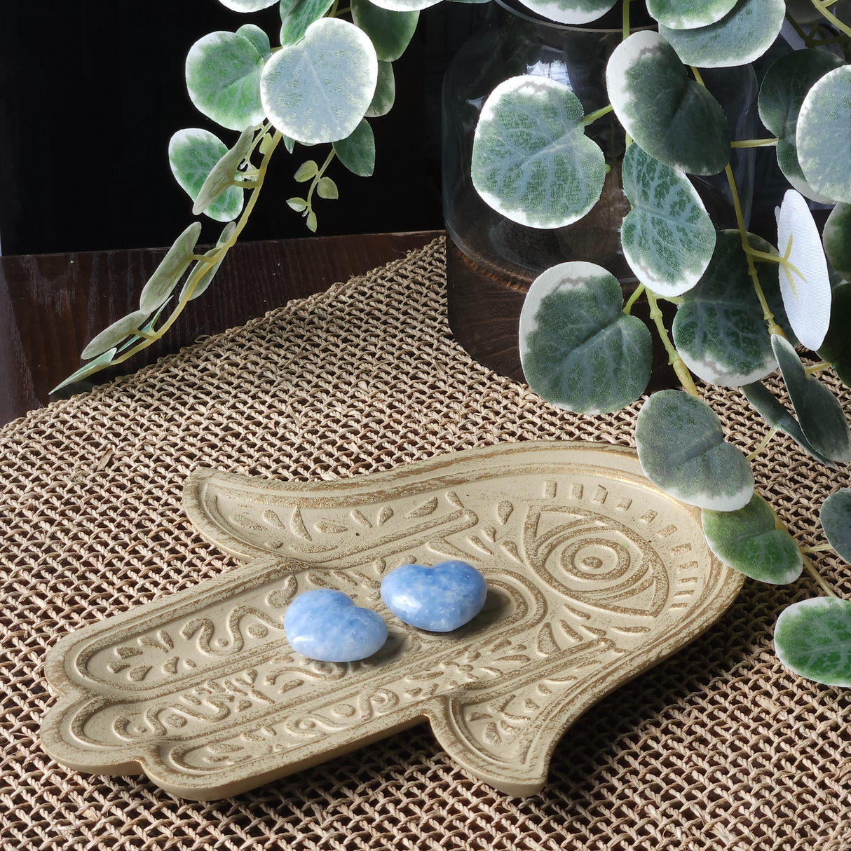 Blue Calcite Crystal Heart