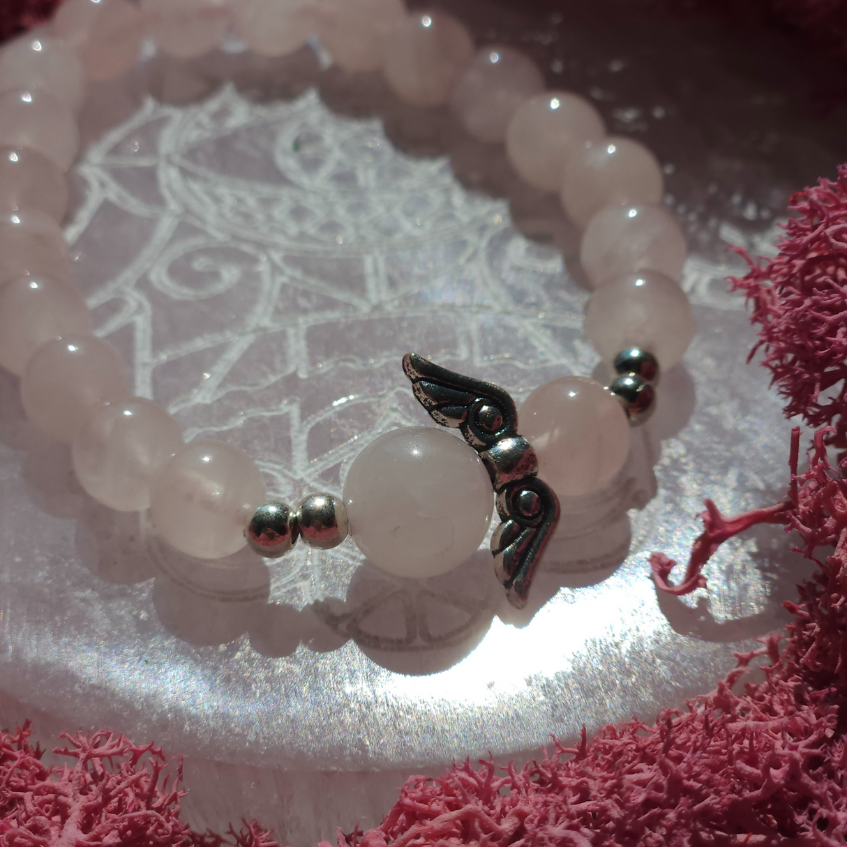 Rose Quartz Angel Bracelet