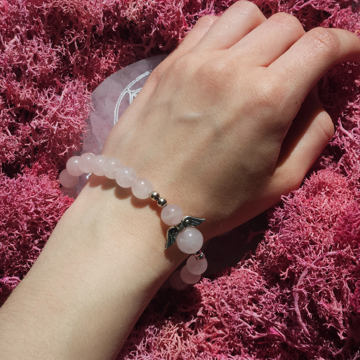 Rose Quartz Angel Bracelet