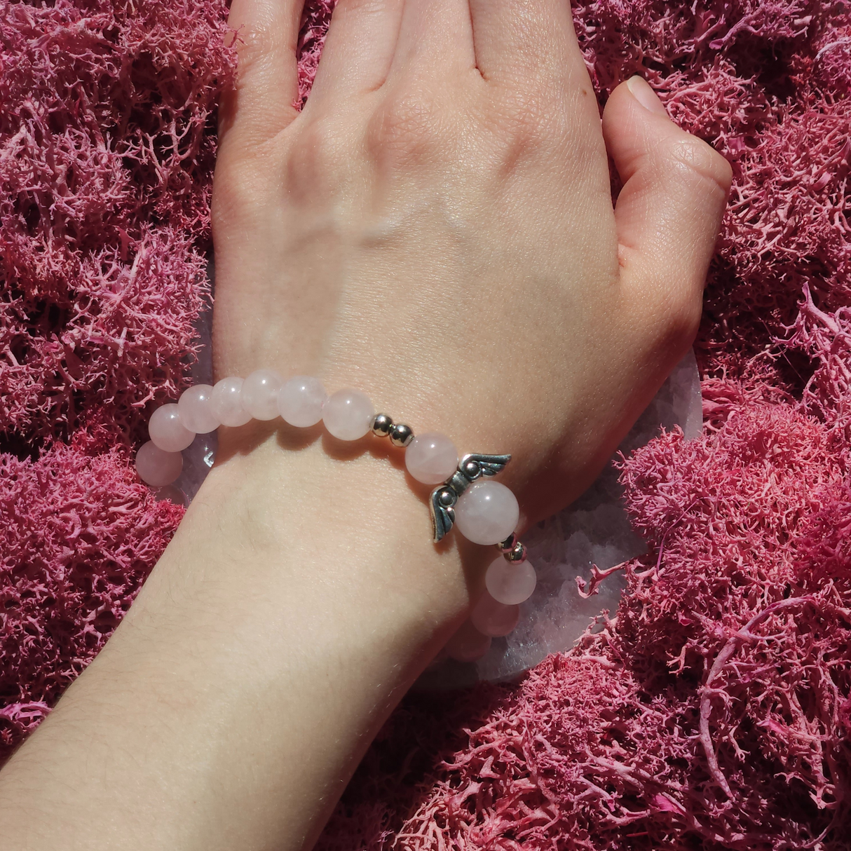 Rose Quartz Angel Bracelet