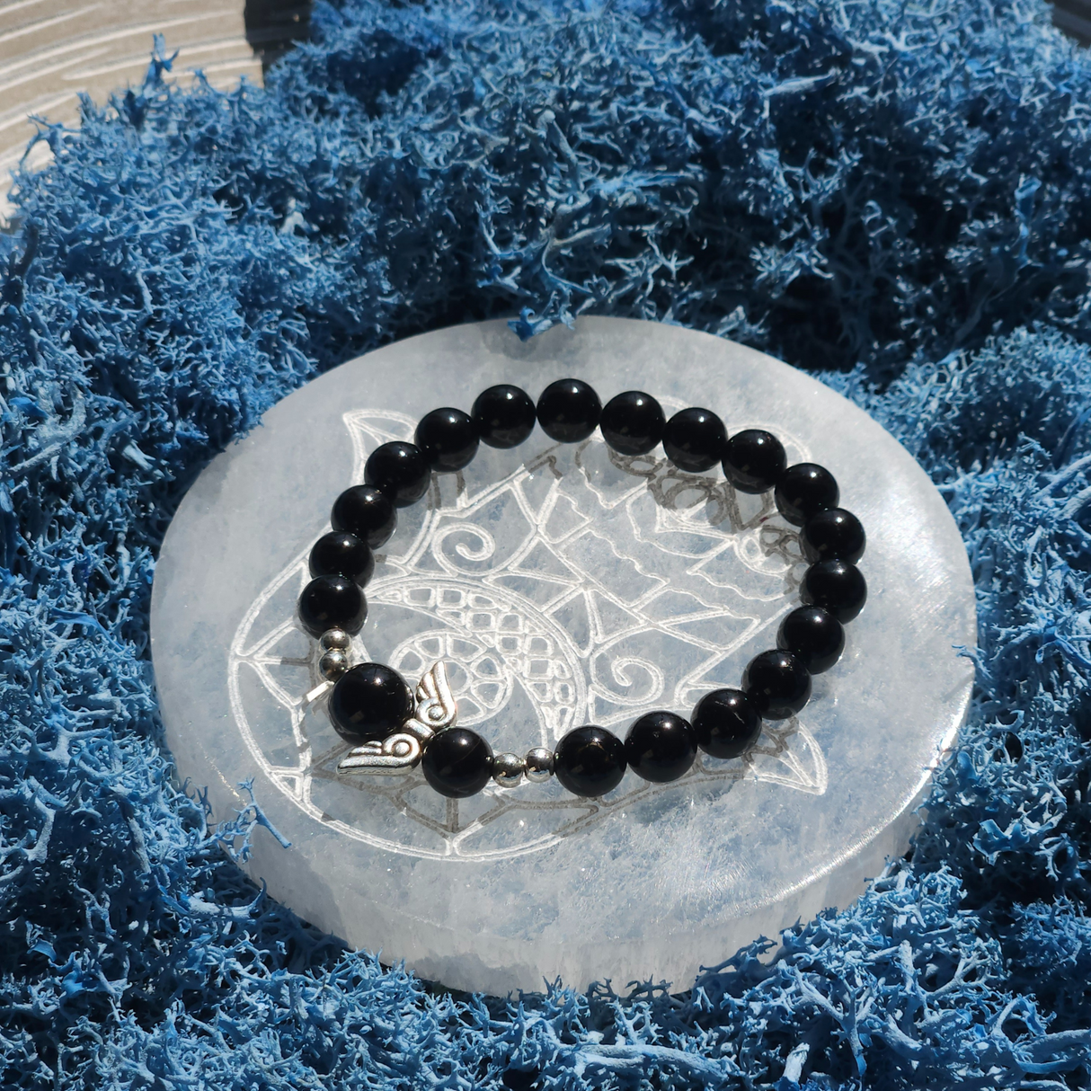 Black Tourmaline Angel Bracelet