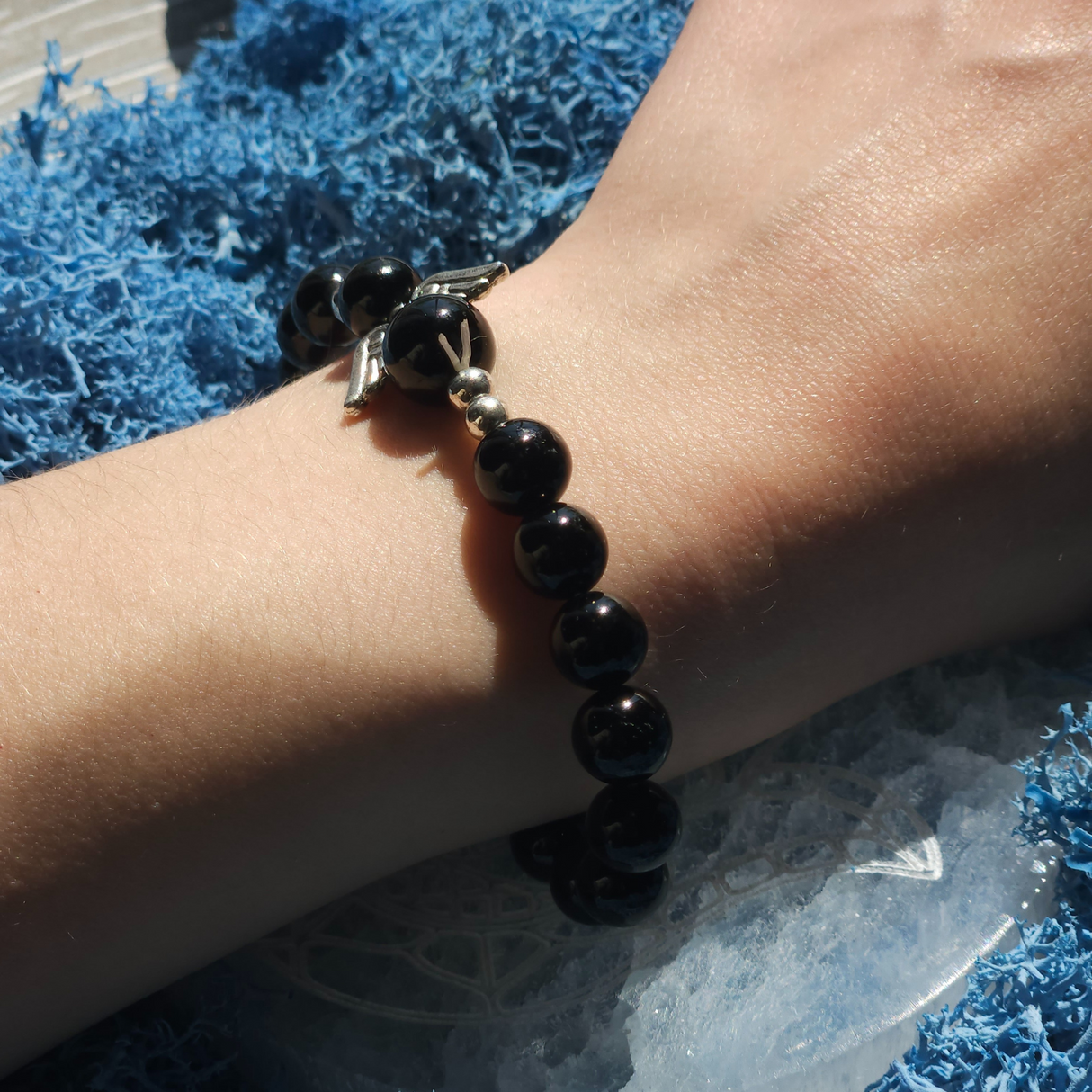 Black Tourmaline Angel Bracelet