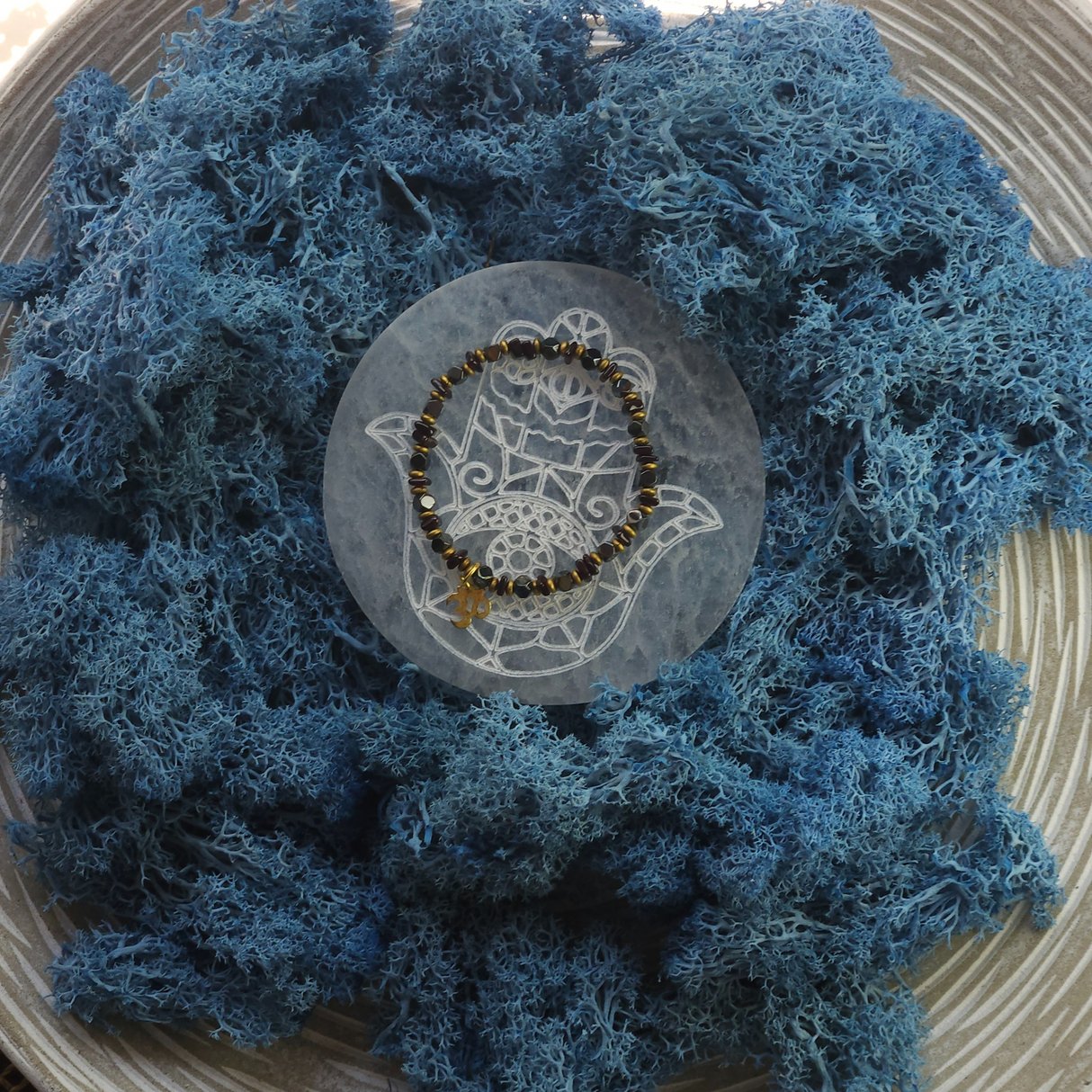 Faceted Garnet/Hematite Bracelet