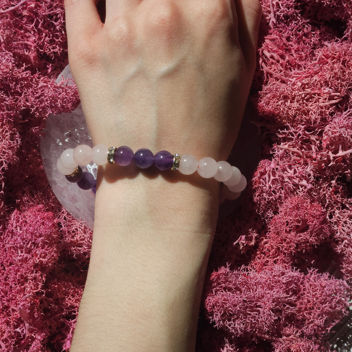 Rose Quartz and Amethyst Bracelet