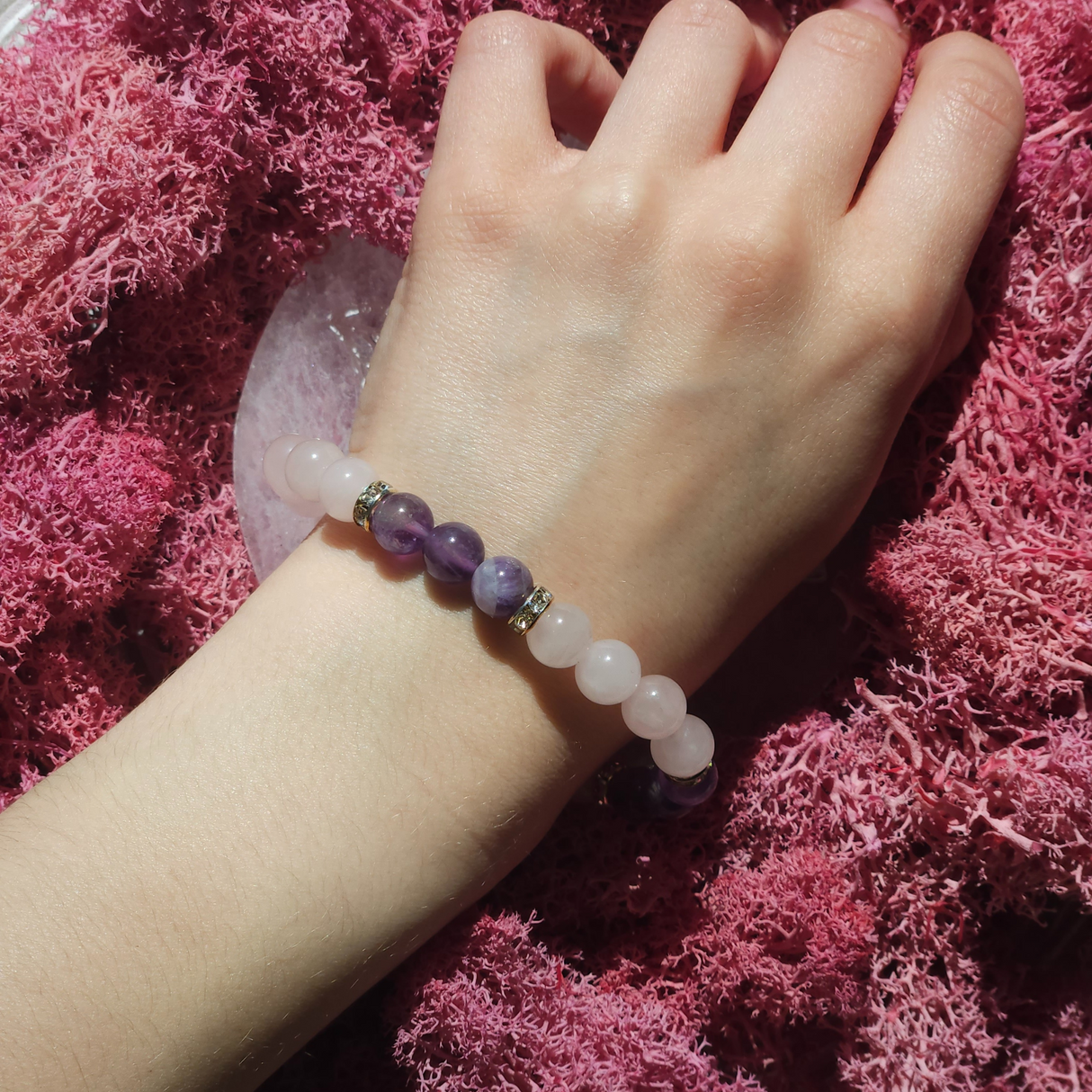 Rose Quartz and Amethyst Bracelet