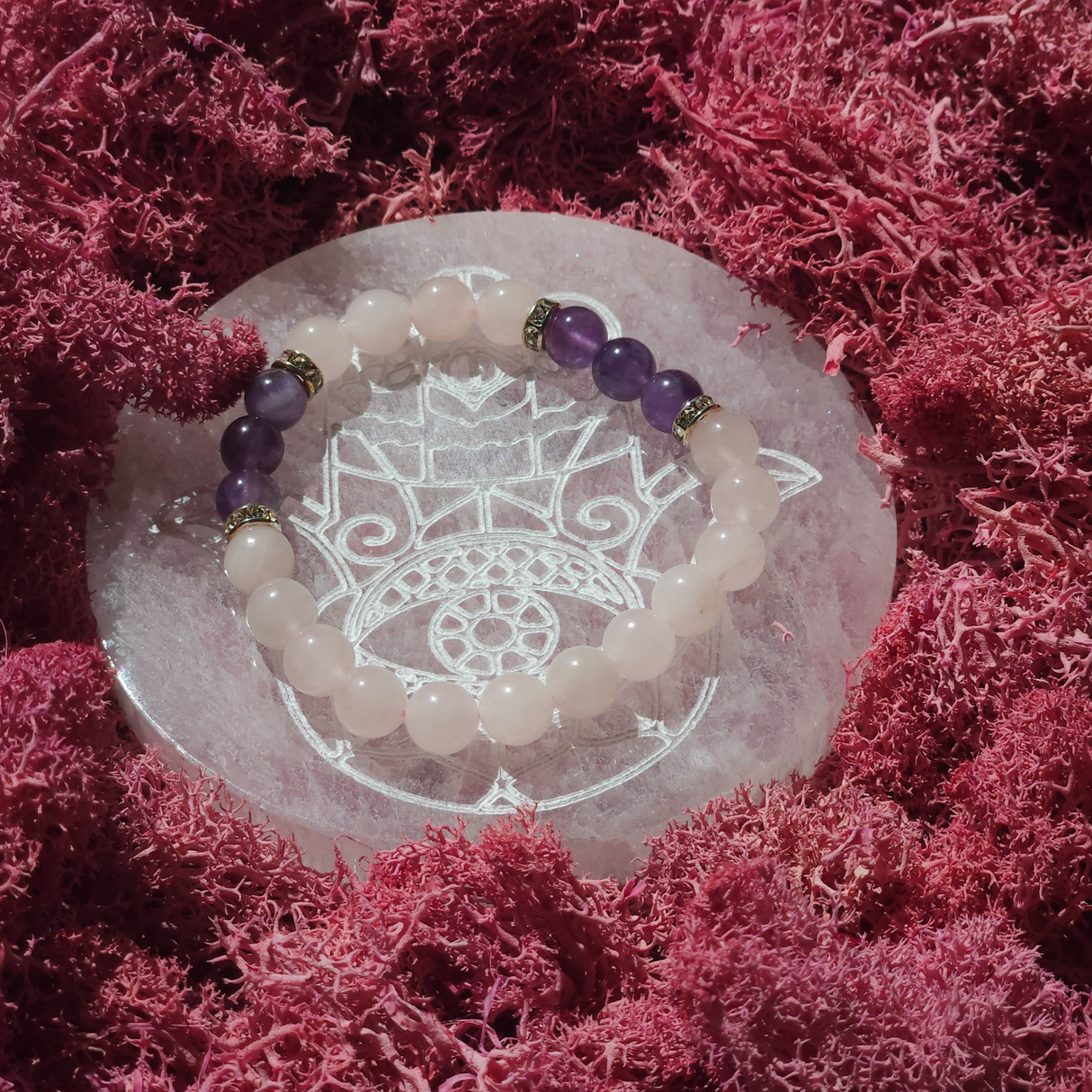 Rose Quartz and Amethyst Bracelet