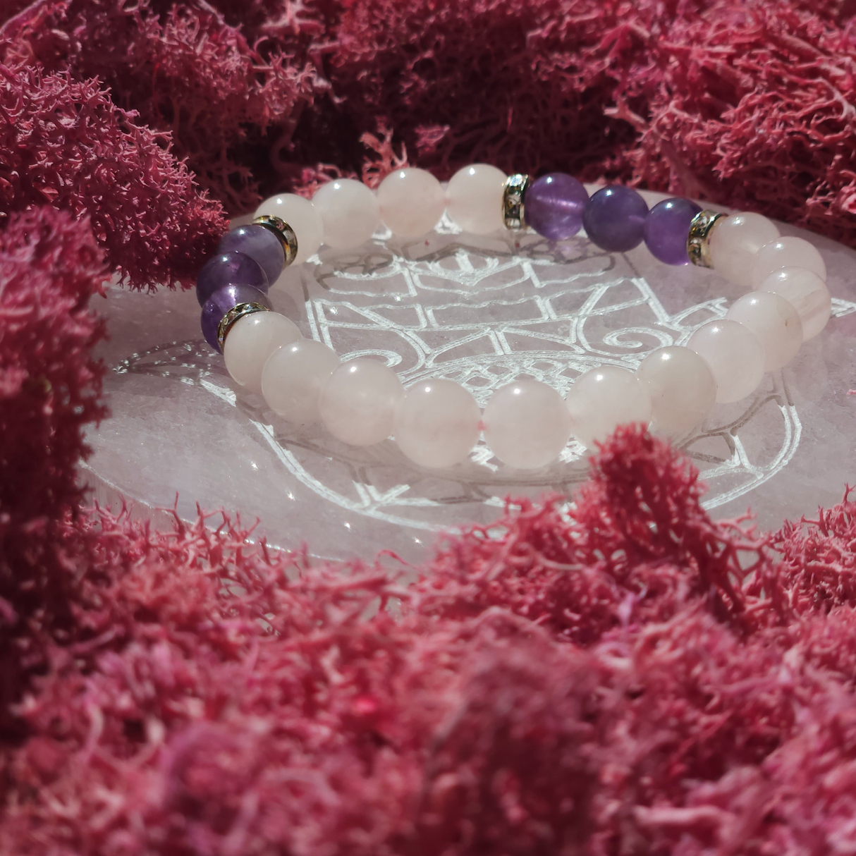 Rose Quartz and Amethyst Bracelet