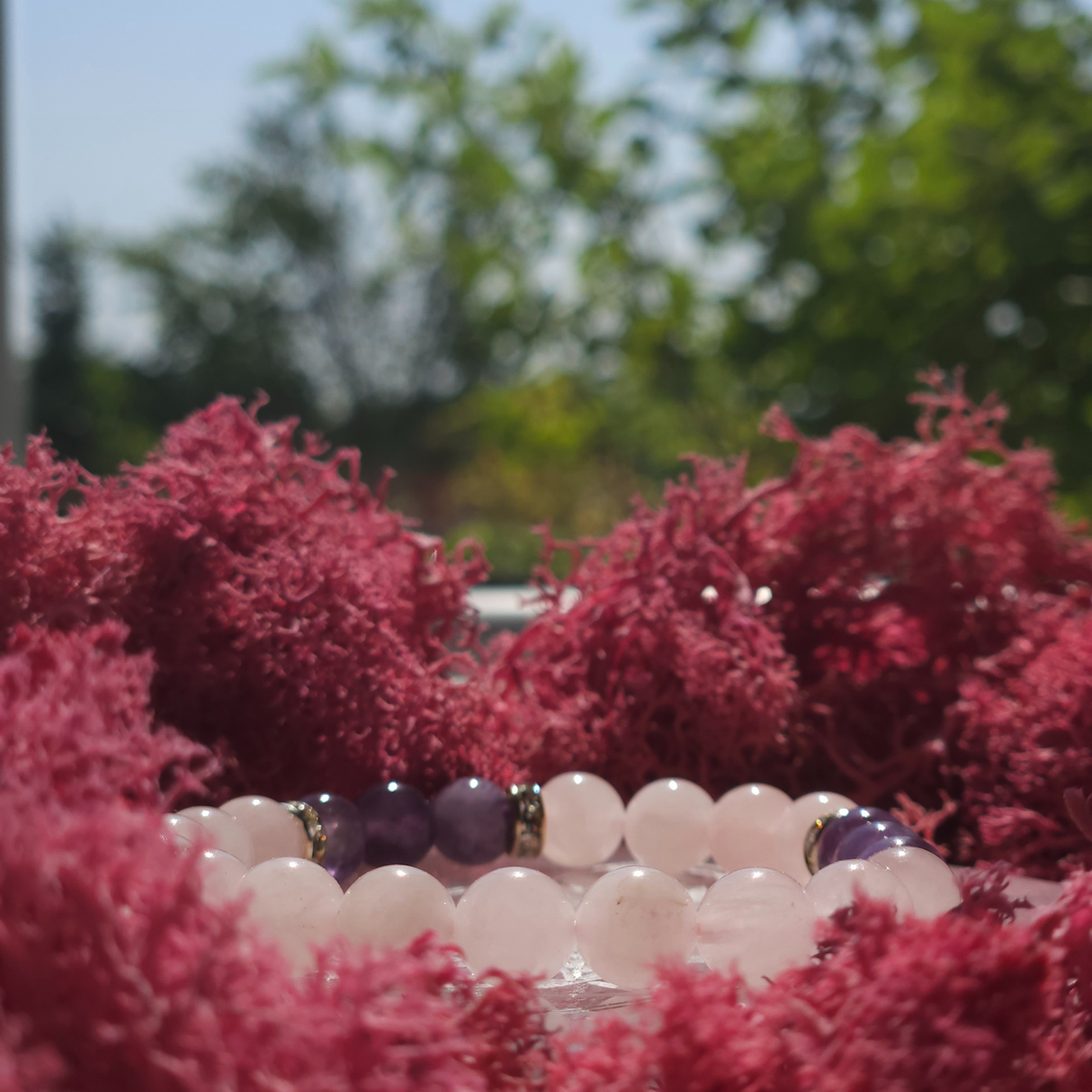 Rose Quartz and Amethyst Bracelet