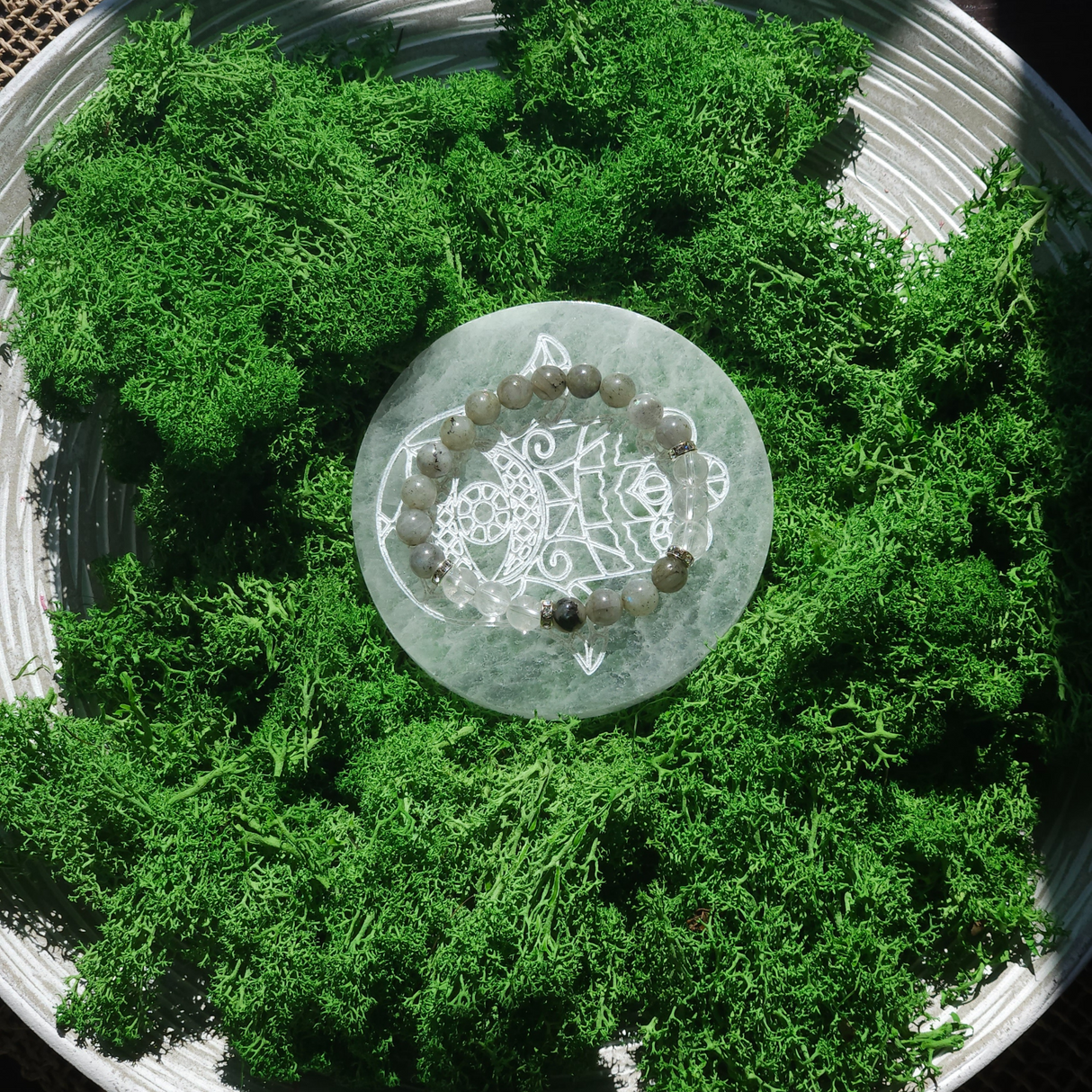 Labradorite and Rock Crystal Bracelet