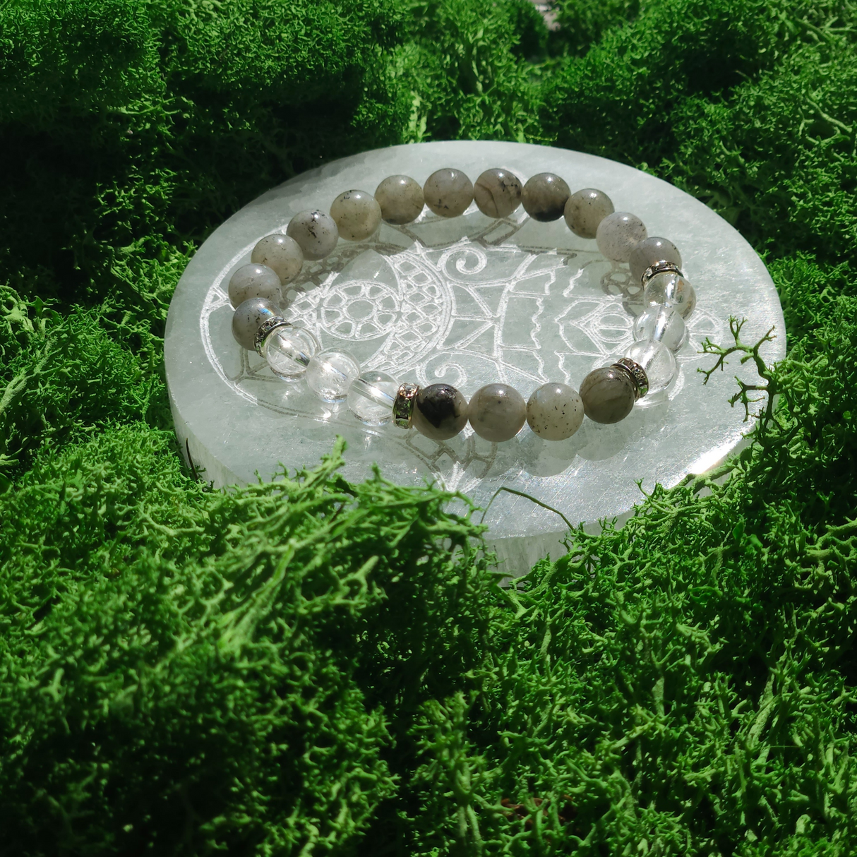 Labradorite and Rock Crystal Bracelet