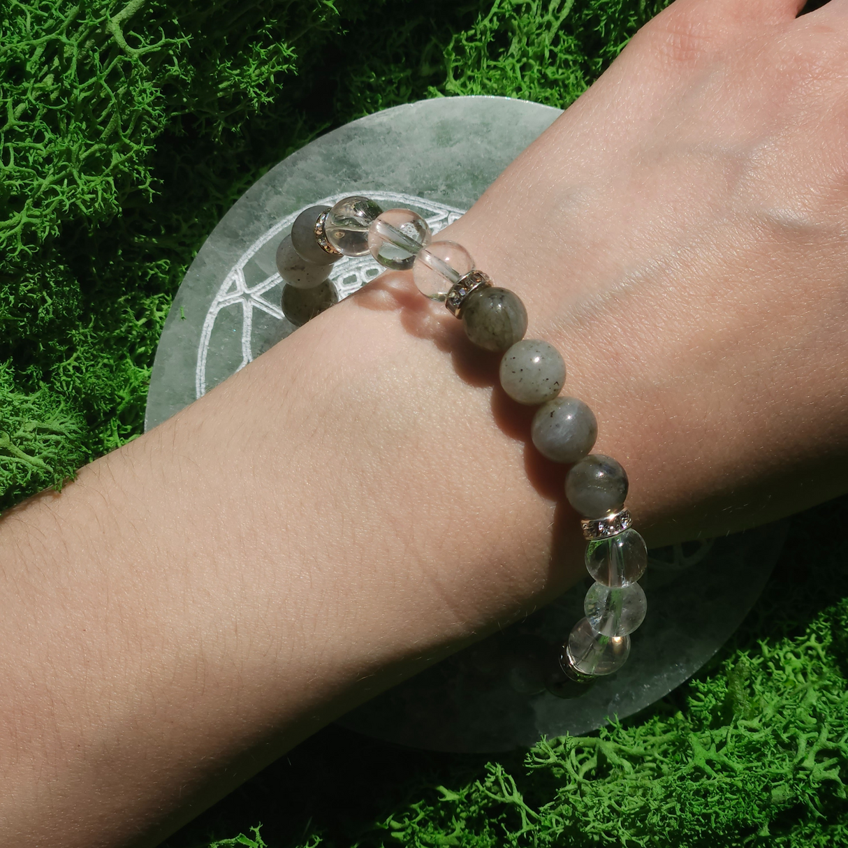 Labradorite and Rock Crystal Bracelet