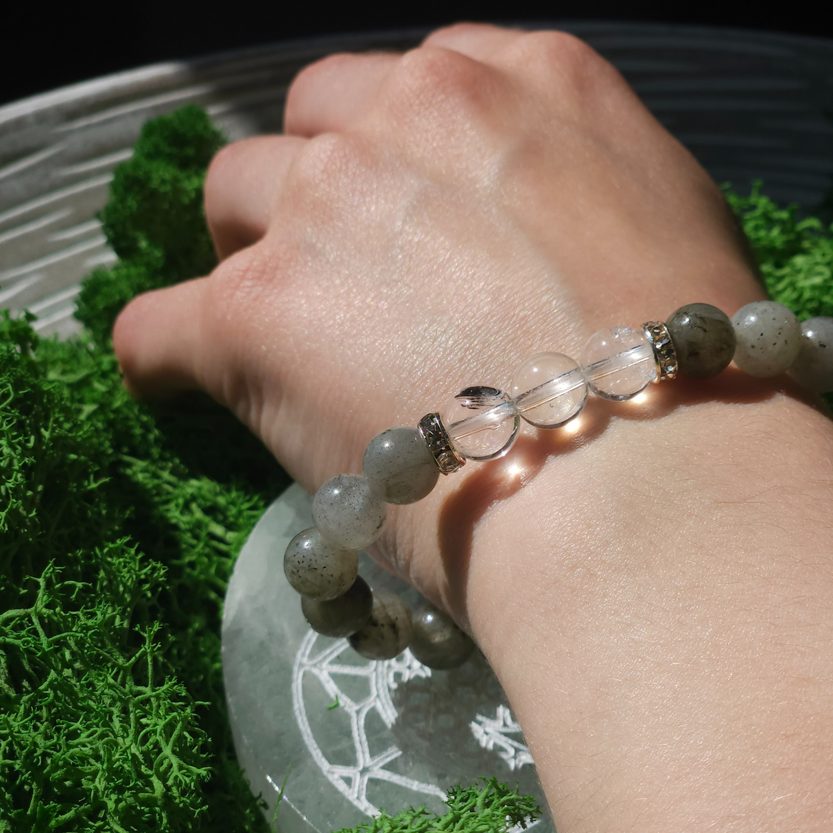 Labradorite and Rock Crystal Bracelet