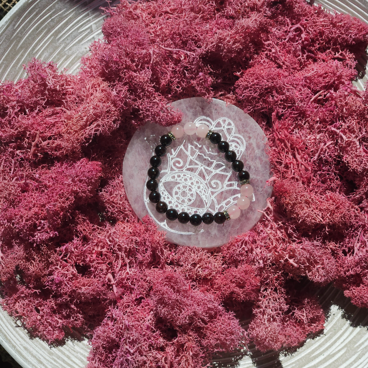 Garnet and Rose Quartz Bracelet