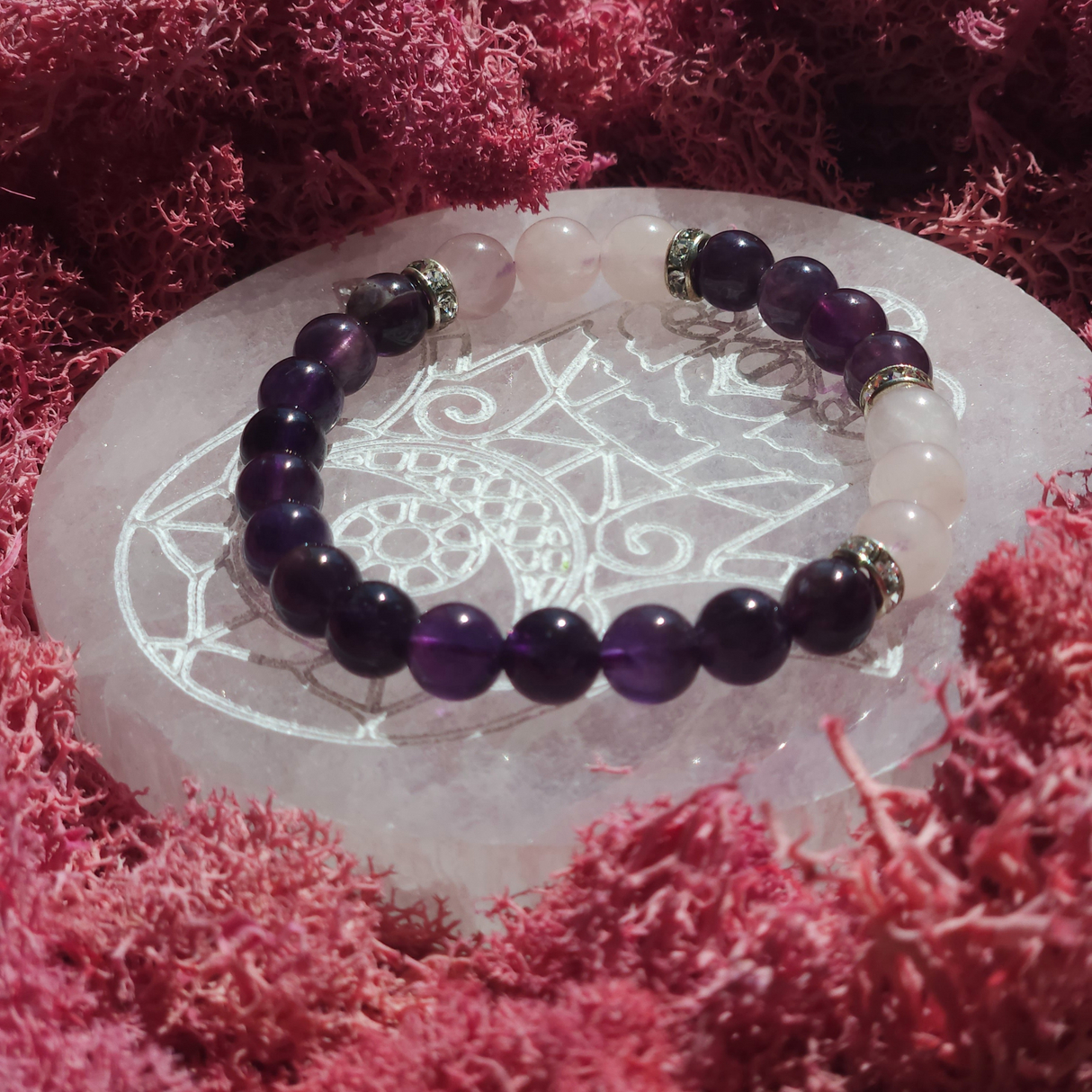 Amethyst and Rose Quartz Bracelet