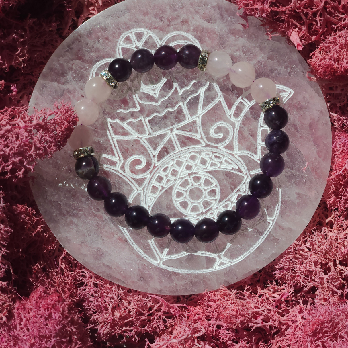 Amethyst and Rose Quartz Bracelet