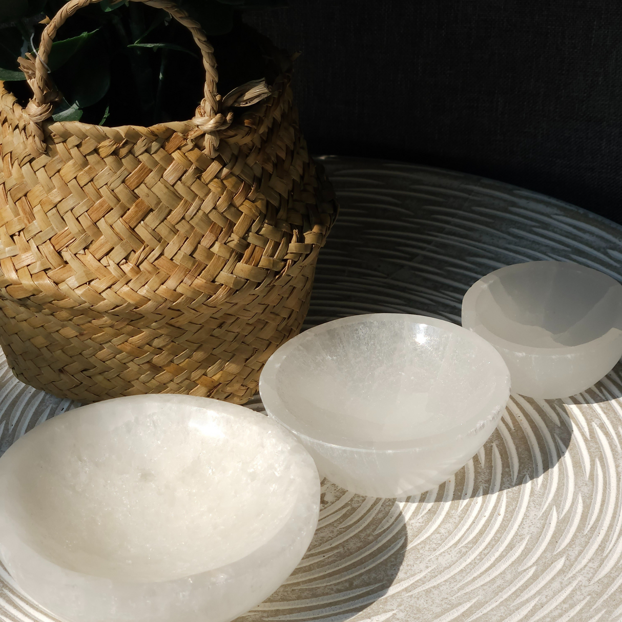 Selenite Round Bowl