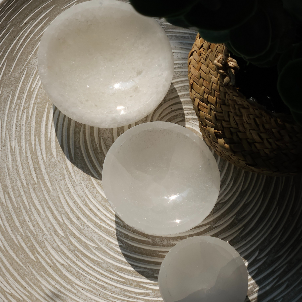 Selenite Round Bowl