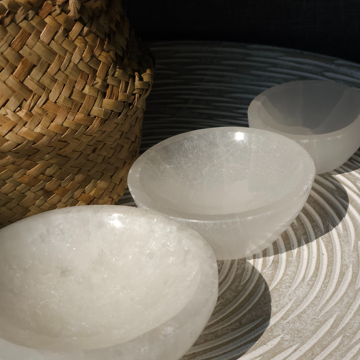 Selenite Round Bowl