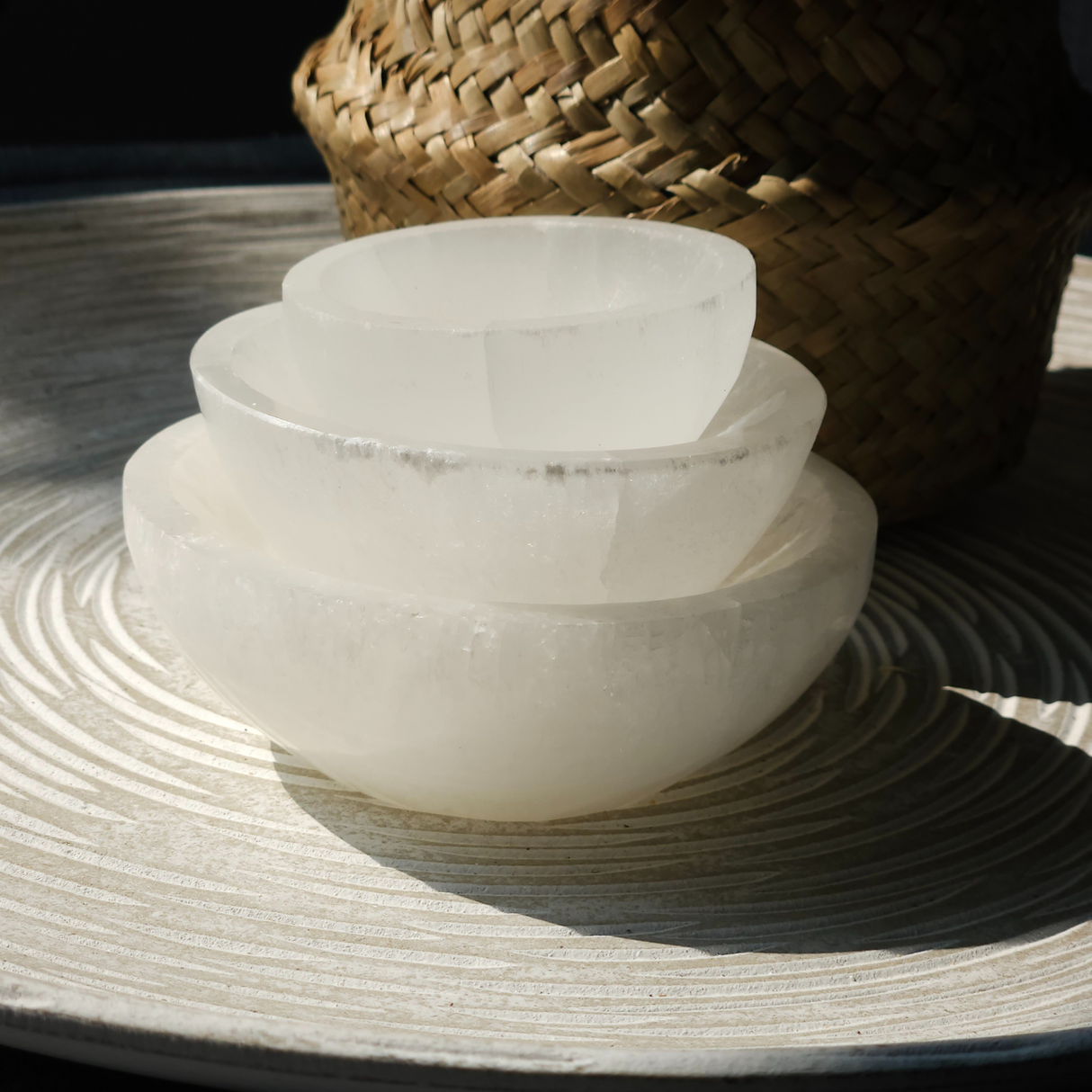 Selenite Round Bowl