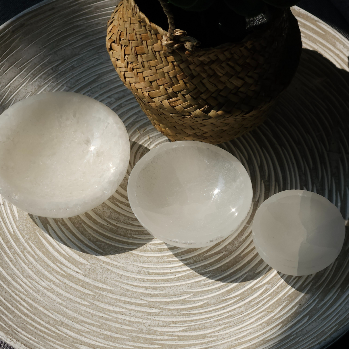 Selenite Round Bowl