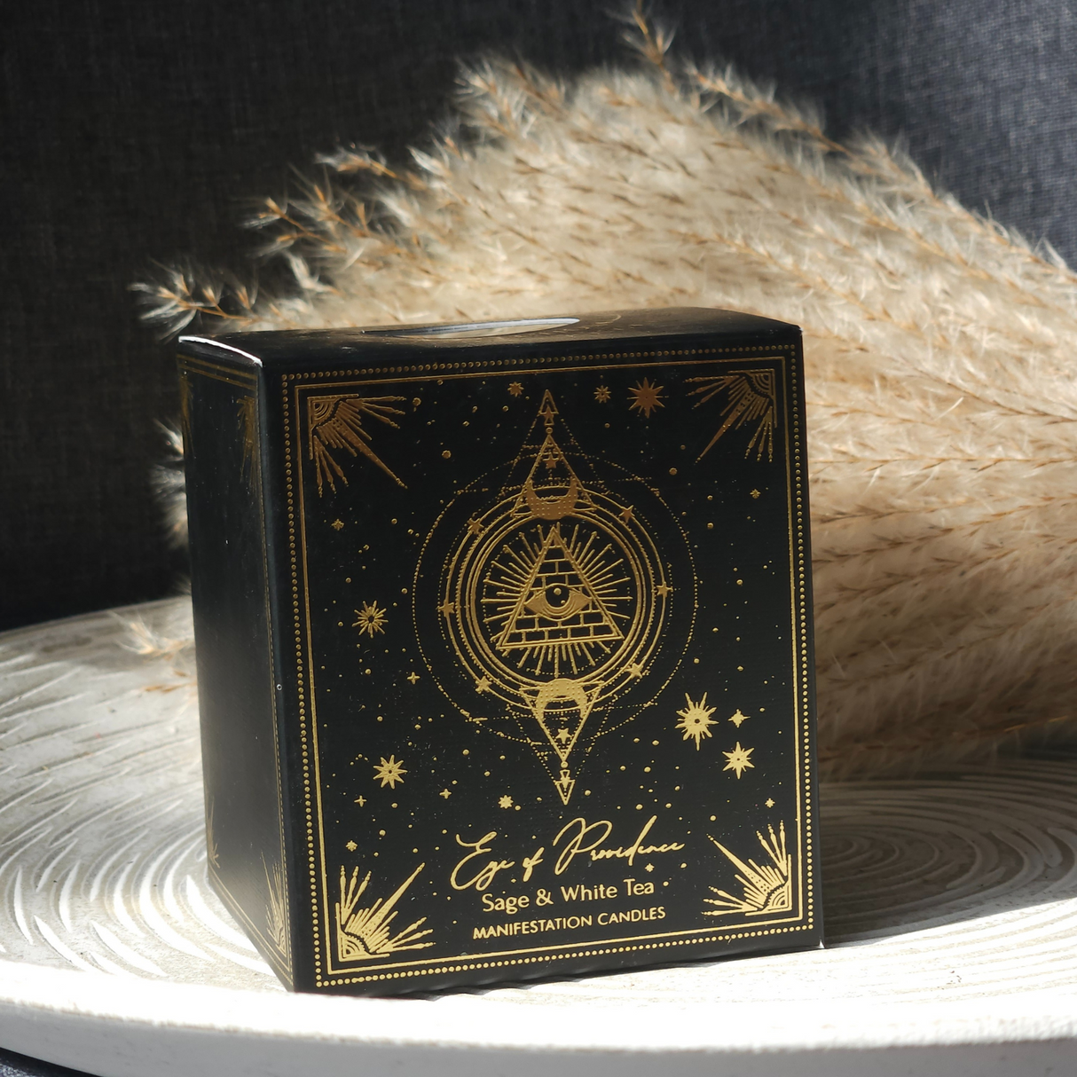 Manifestation Gemstone Candle Eye of Providence