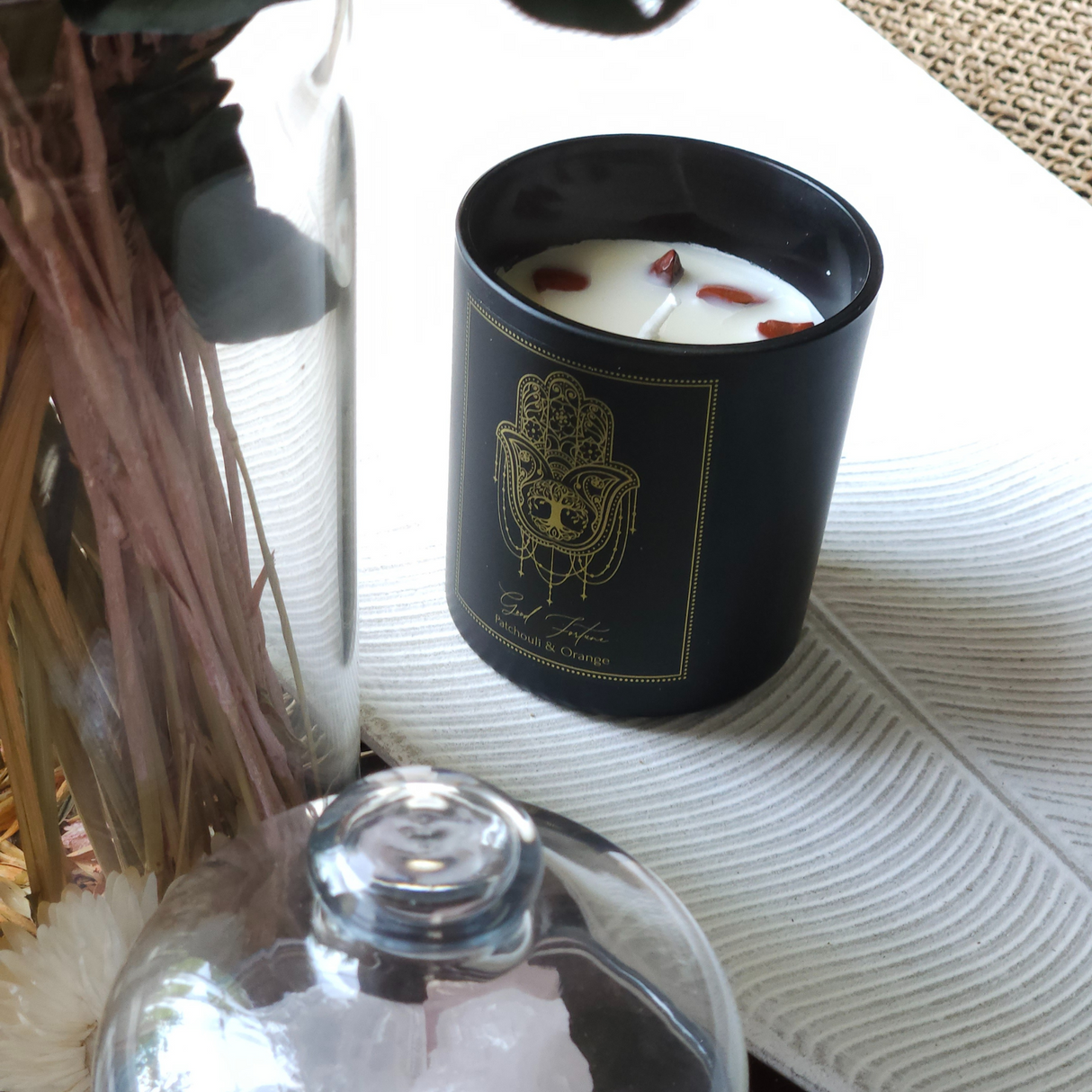 Manifestation Gemstone Candle Good Fortune