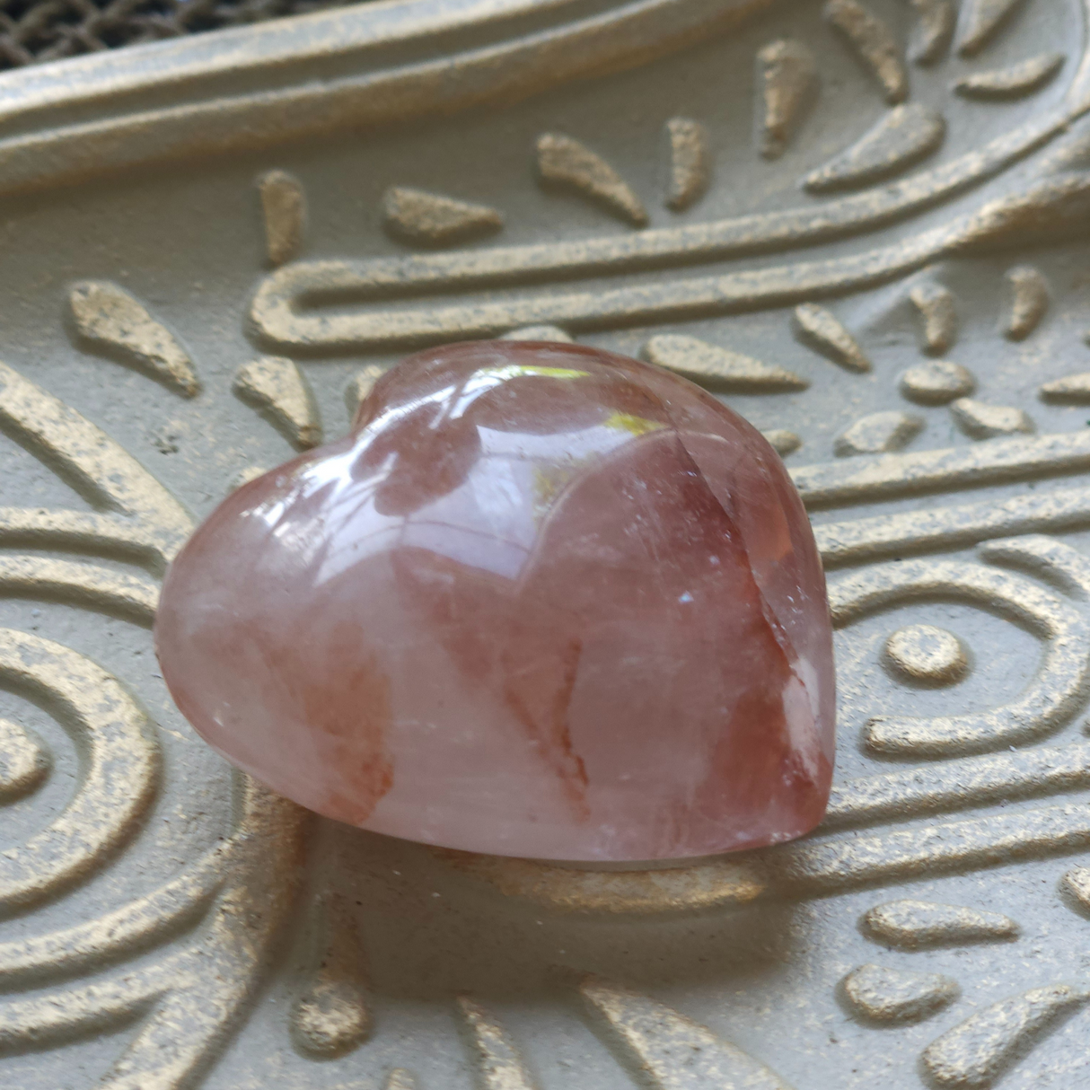 Fire Quartz Heart crystal