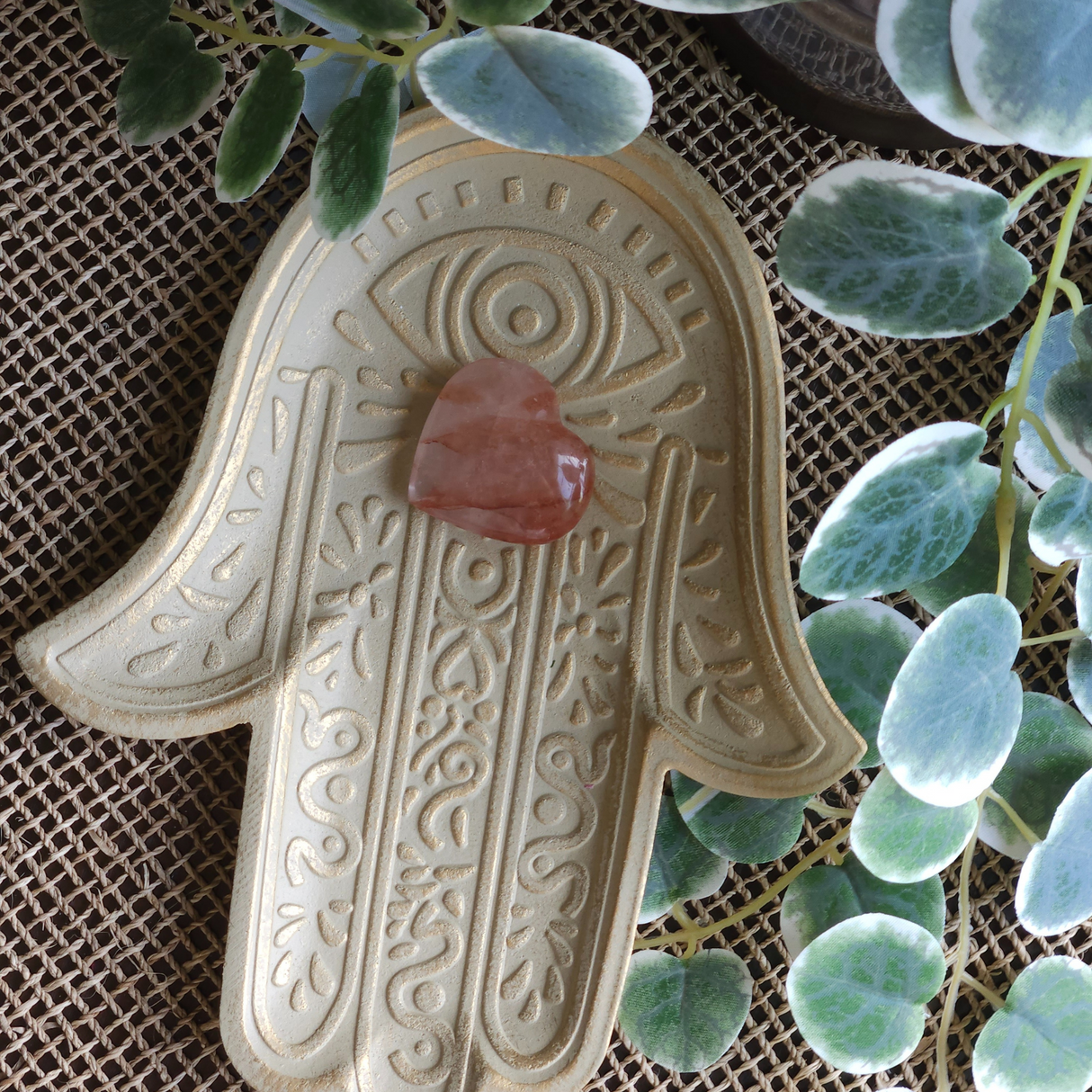 Fire Quartz Heart crystal