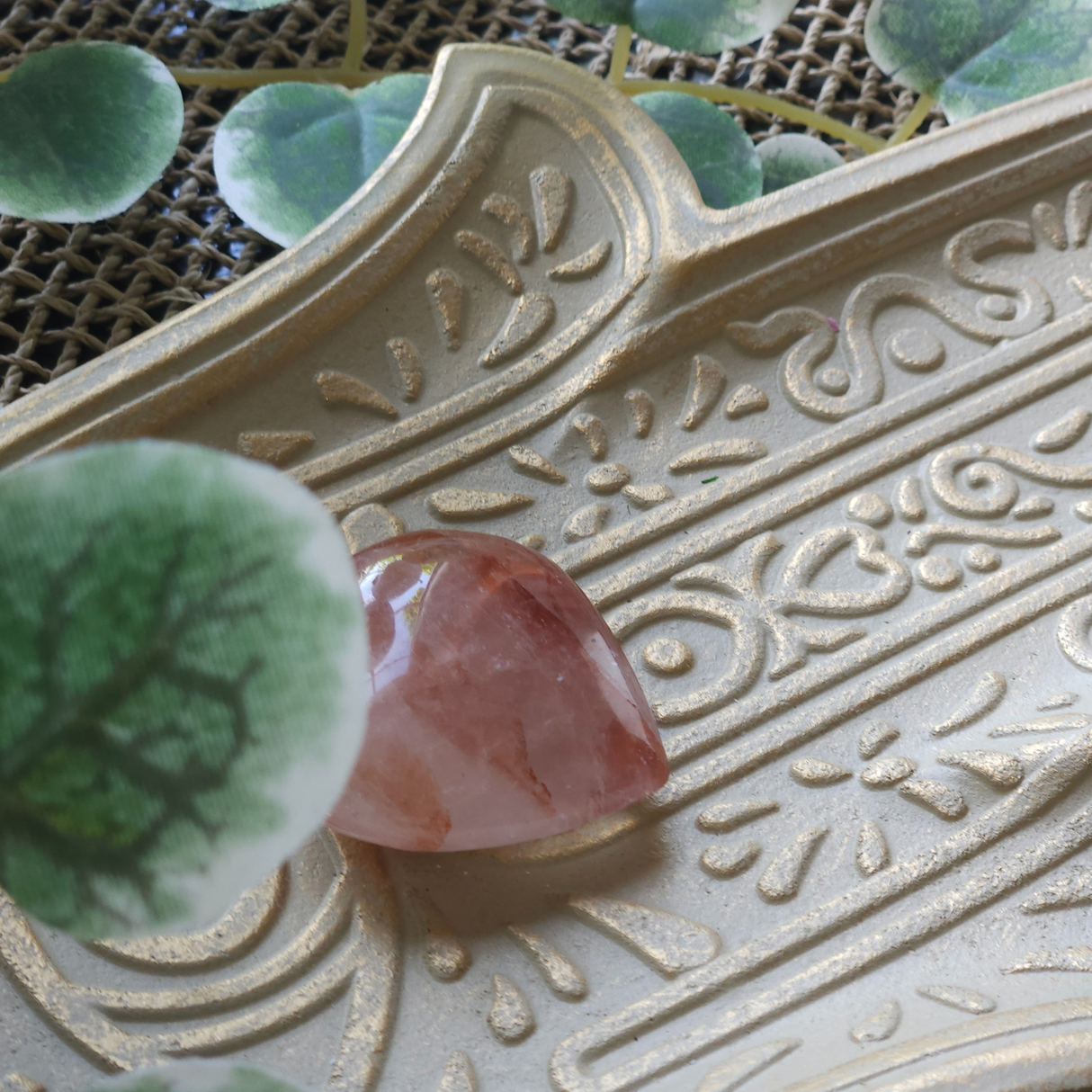 Fire Quartz Heart crystal