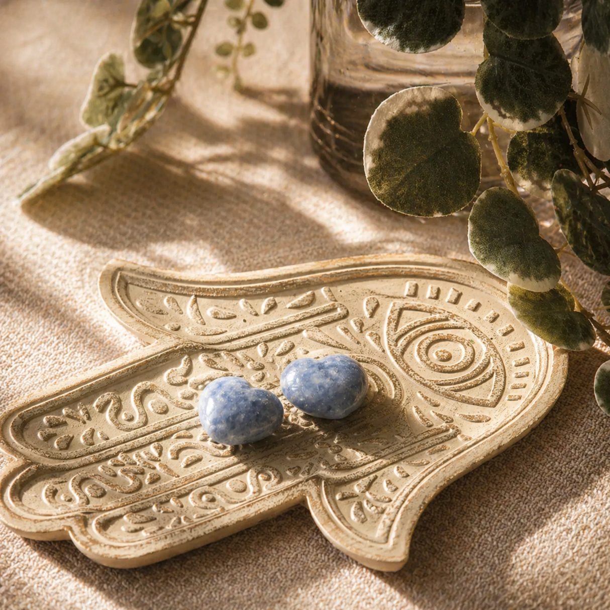 Blue Calcite Crystal Heart