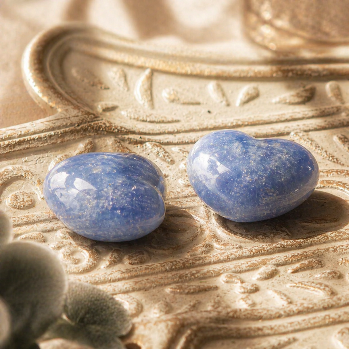 Blue Calcite Crystal Heart