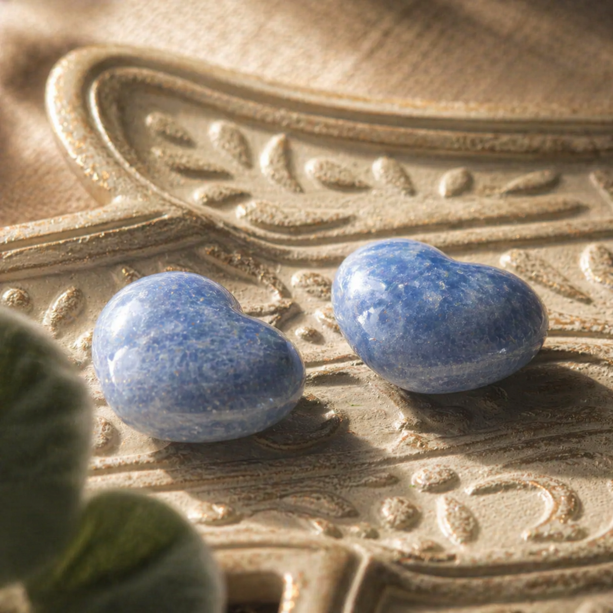 Blue Calcite Crystal Heart