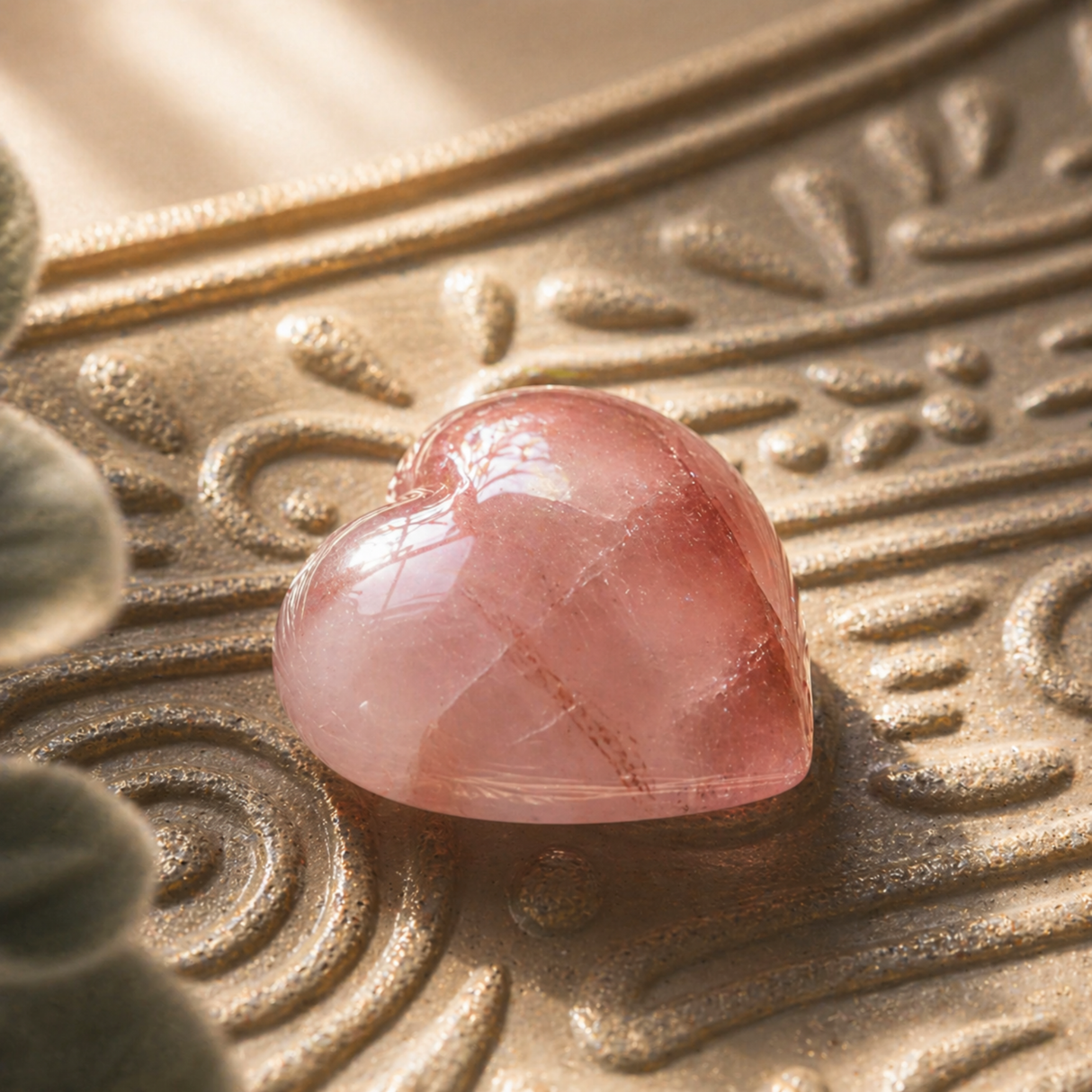 Fire Quartz Heart crystal