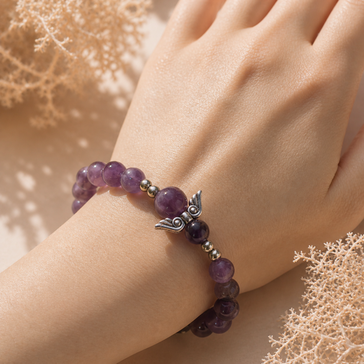 Amethyst Angel Bracelet