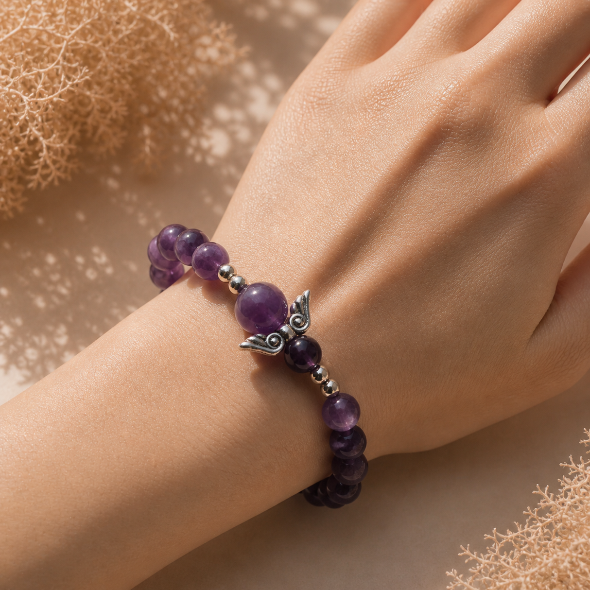 Amethyst Angel Bracelet