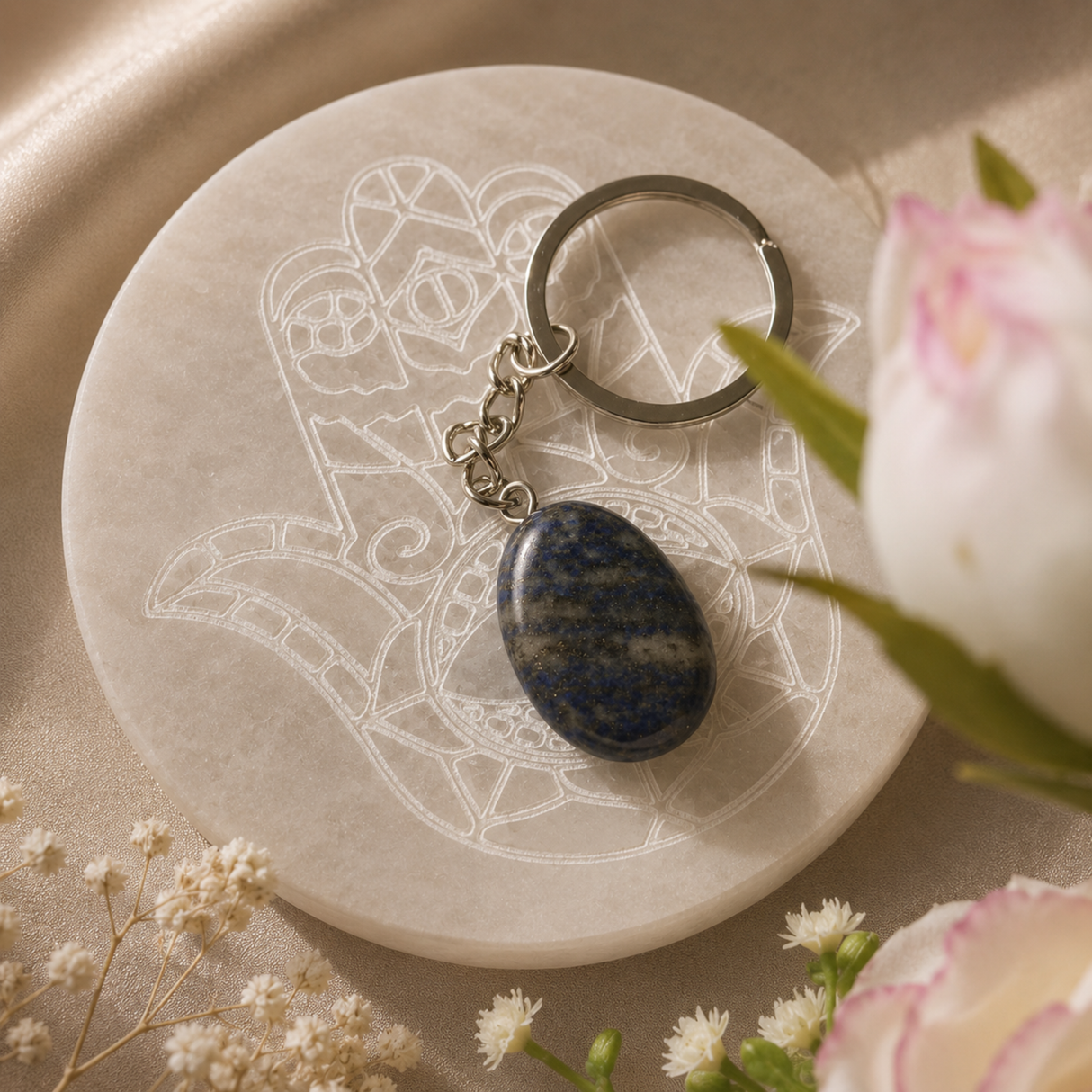 Lapis Lazuli Drop Keyring