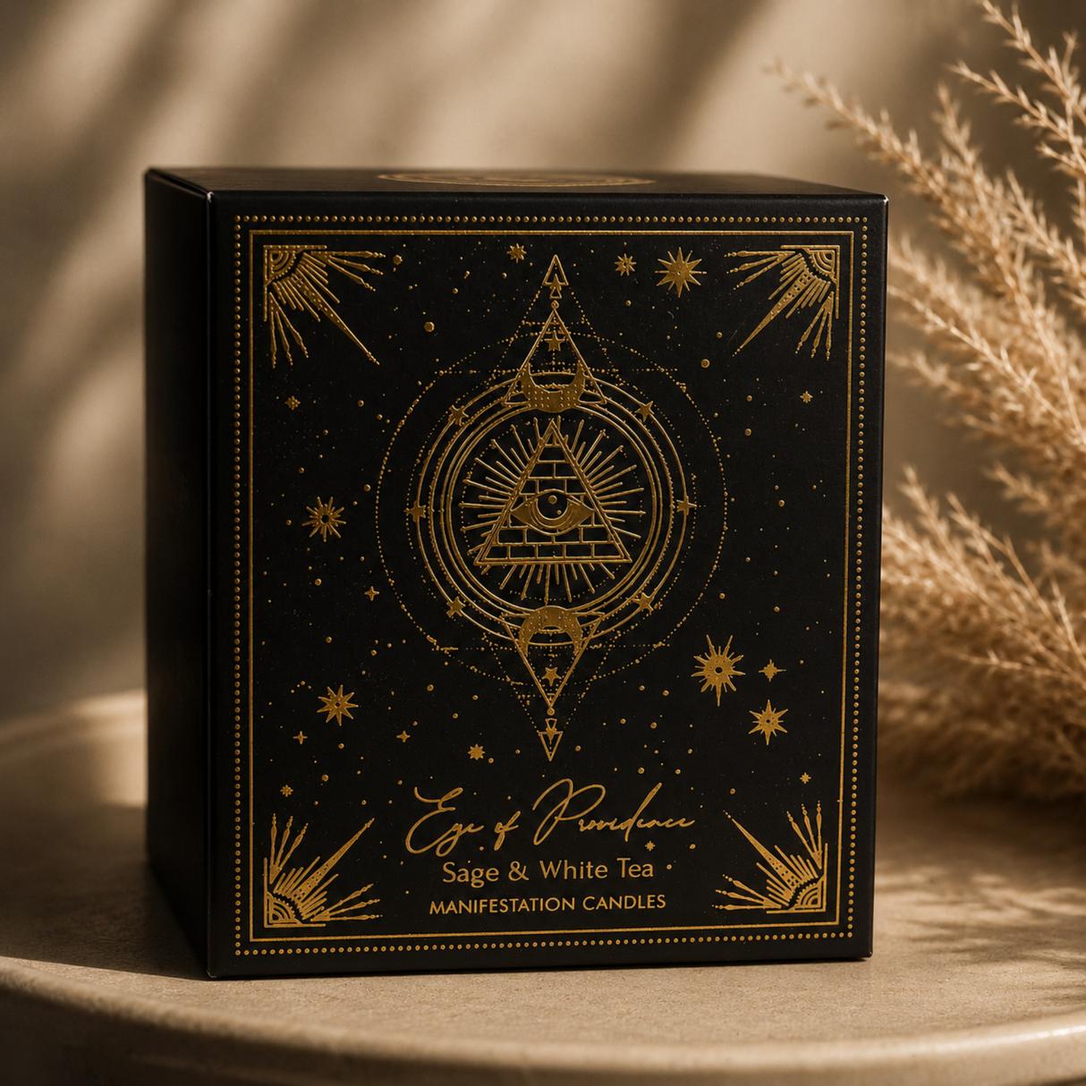 Manifestation Gemstone Candle Eye of Providence