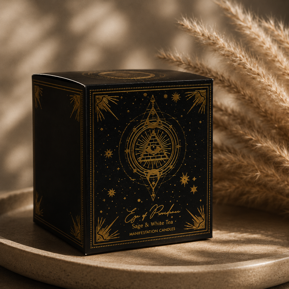 Manifestation Gemstone Candle Eye of Providence