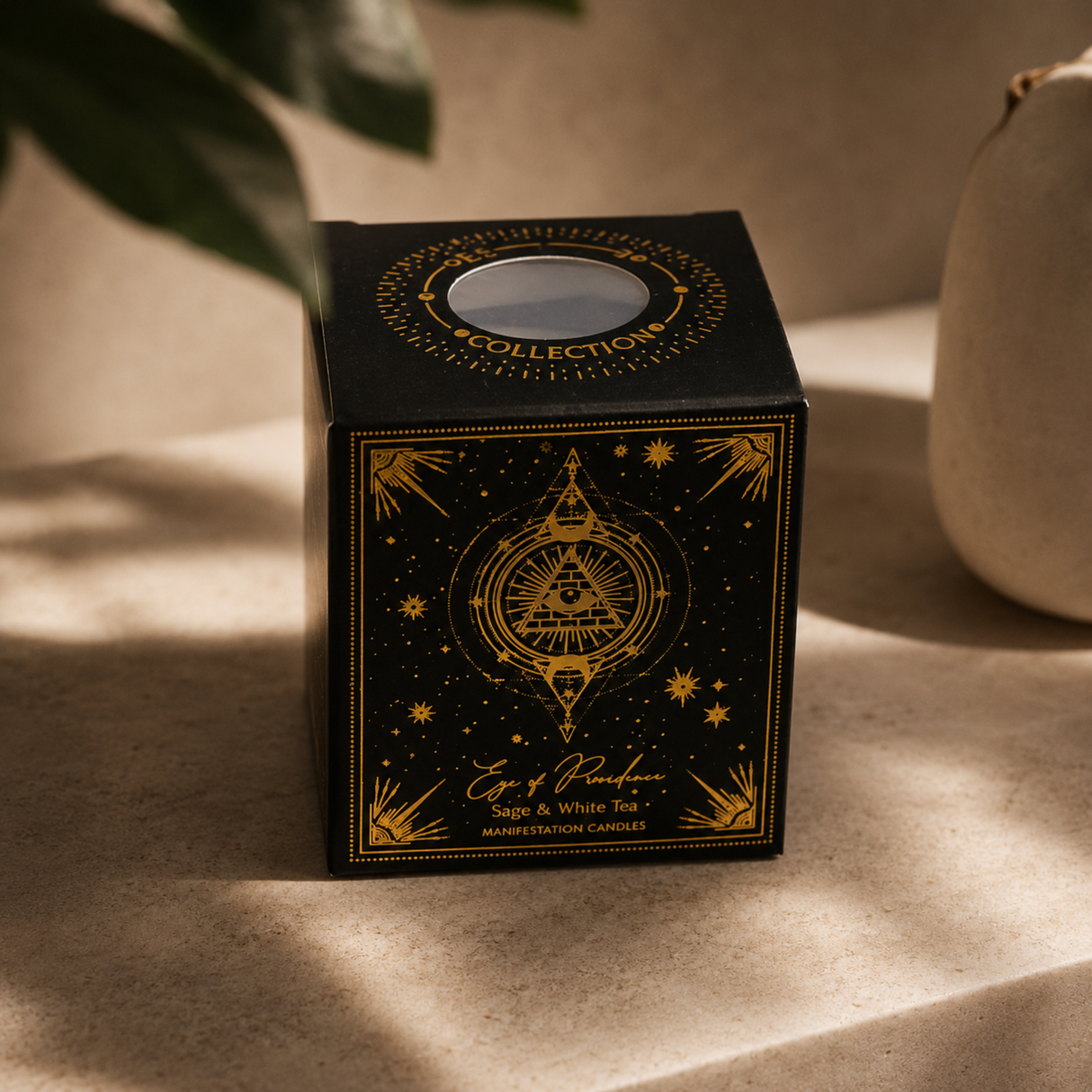 Manifestation Gemstone Candle Eye of Providence
