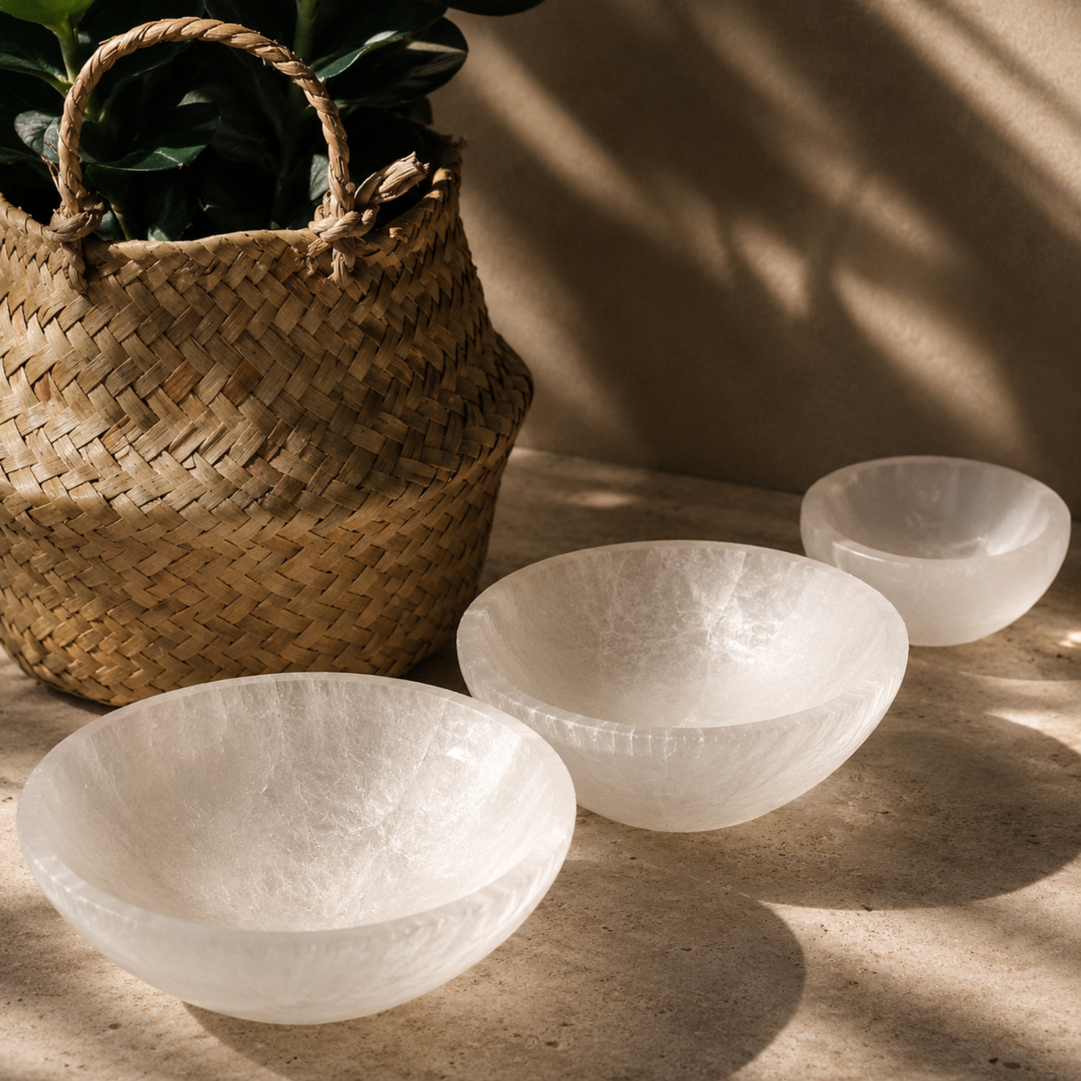 Selenite Round Bowl