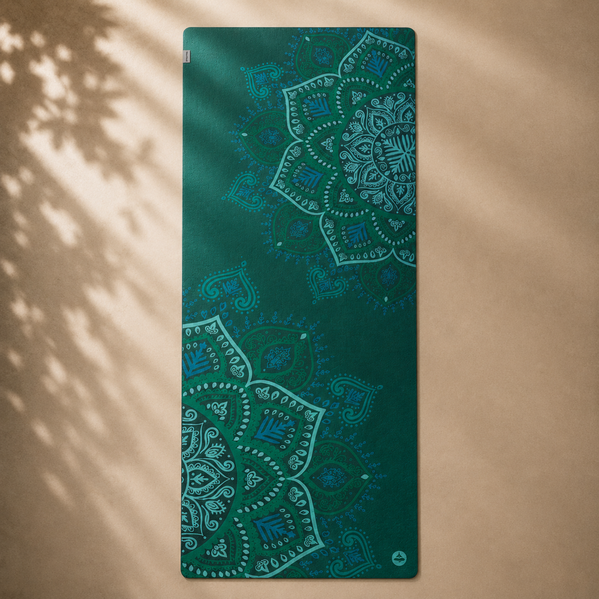 Grip Yoga Towel Mandalas, Jungle Green